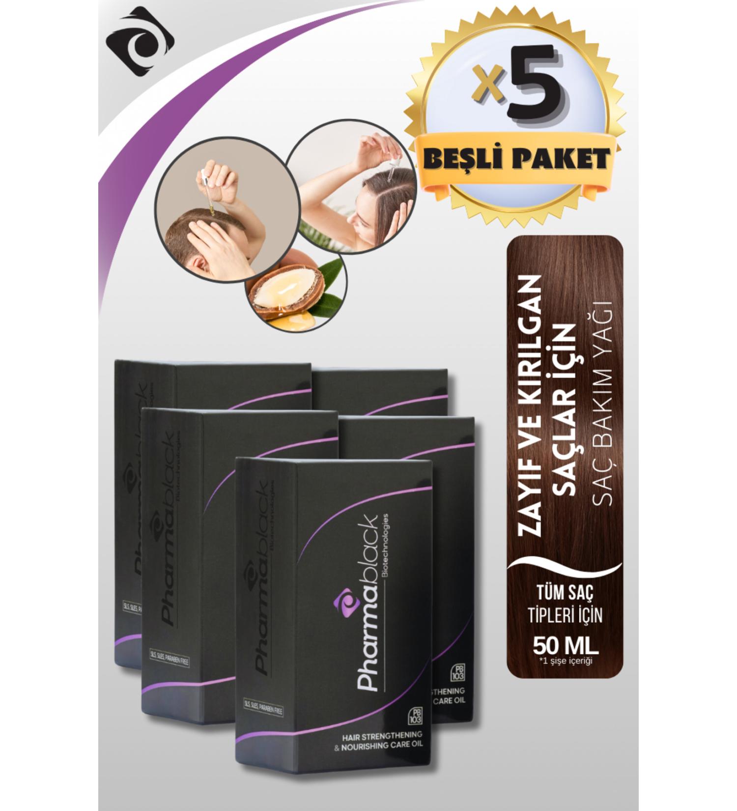 Pharmablack Anti-Loss Fast Hair Growth Nourishing and Repairing Hair Care Oil 50 Ml 5 pieces