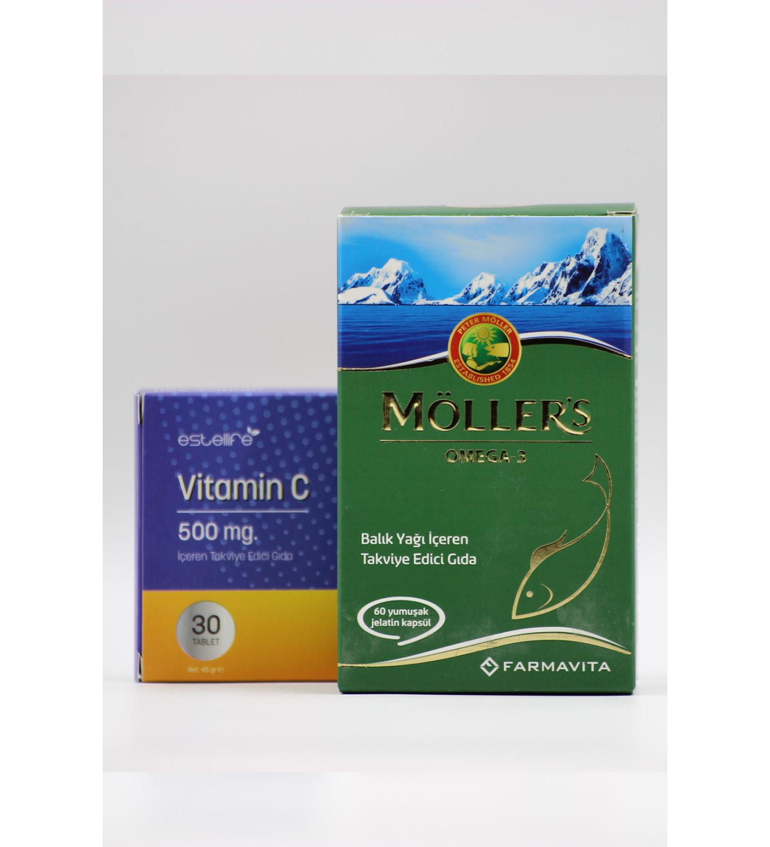 estellife Mollers Fish Oil 60 Capsules and Vitamin C