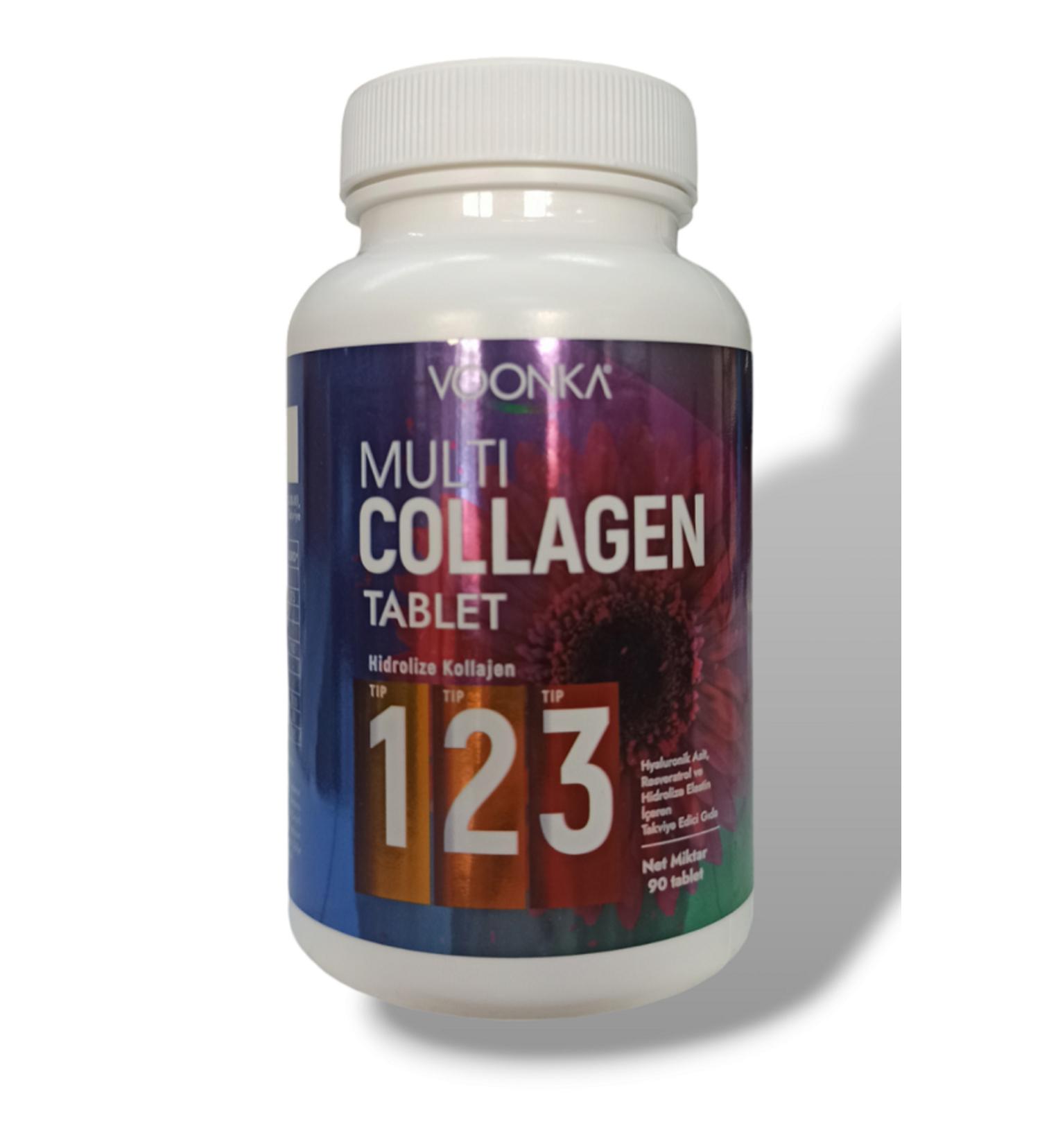 Voonka Multi Collagen Powder Hydrolyzed collagen 90 Tablets