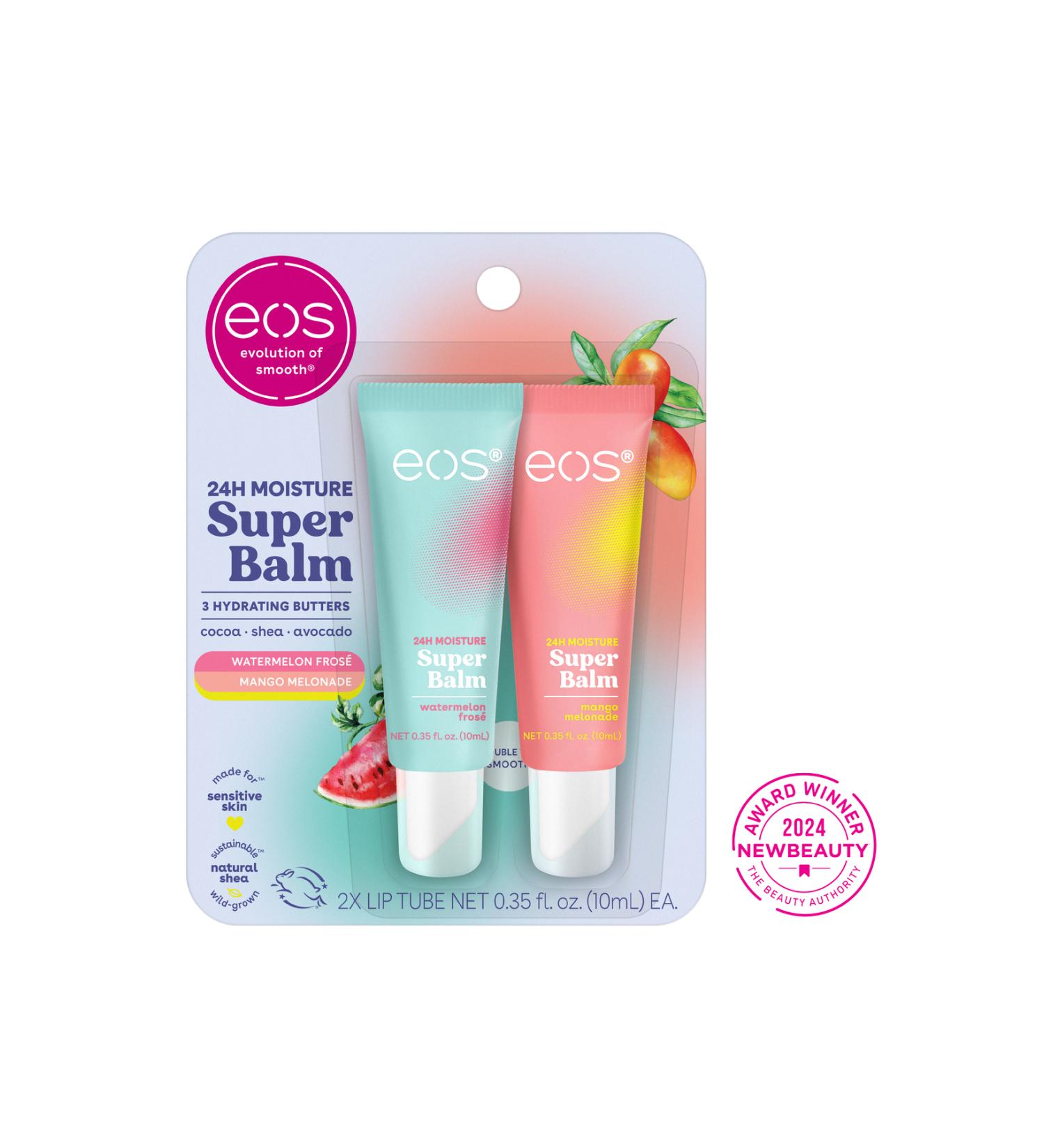 Eos 24H Mo sture Super Balm Watermelon Frose Mango Melonade 2 Pack Lip Balm 10 ml - Buy Online on GoSupps.com