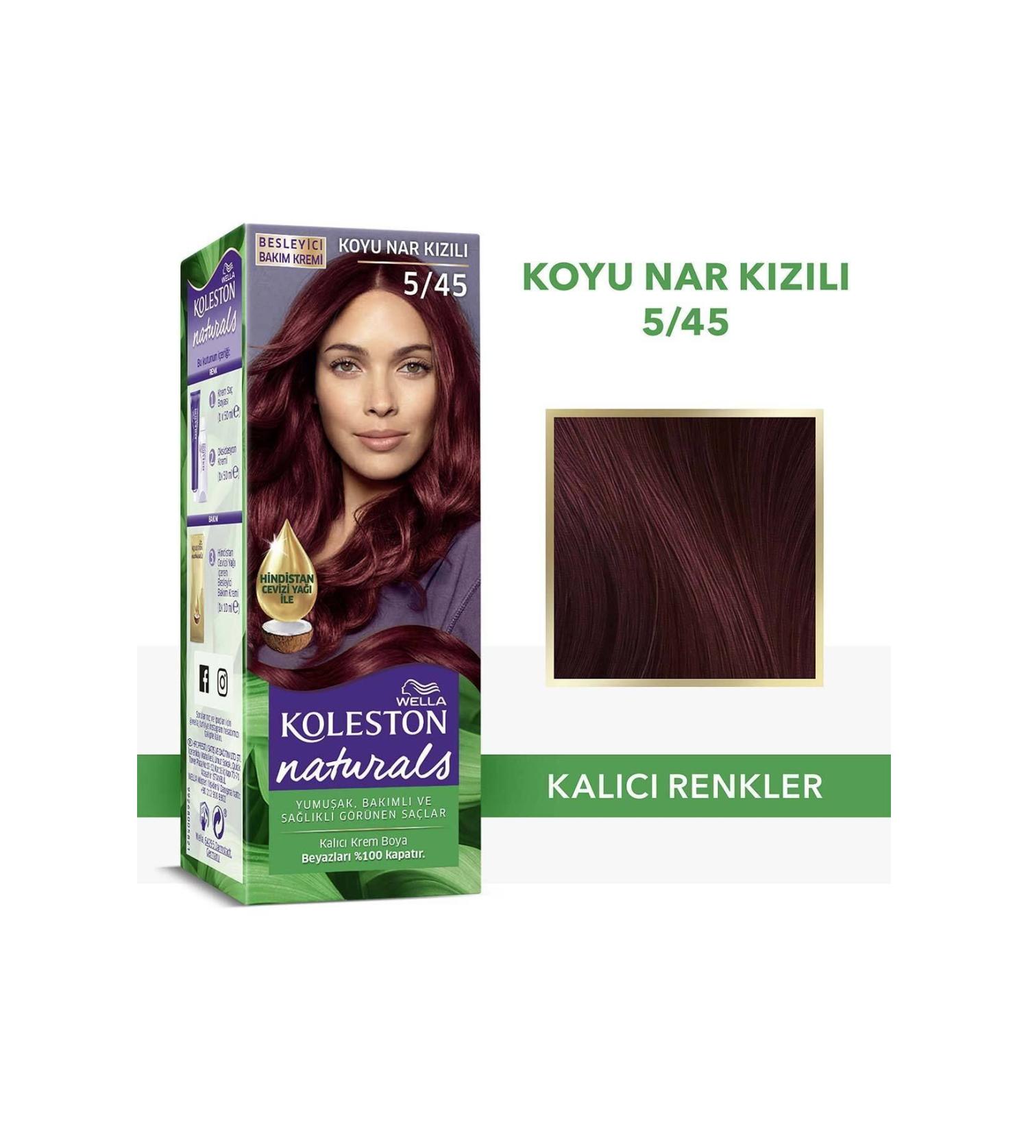 Wella Koleston Naturals Hair Dye 5/45 Dark Pomegranate Red - Buy Online on GoSupps.com