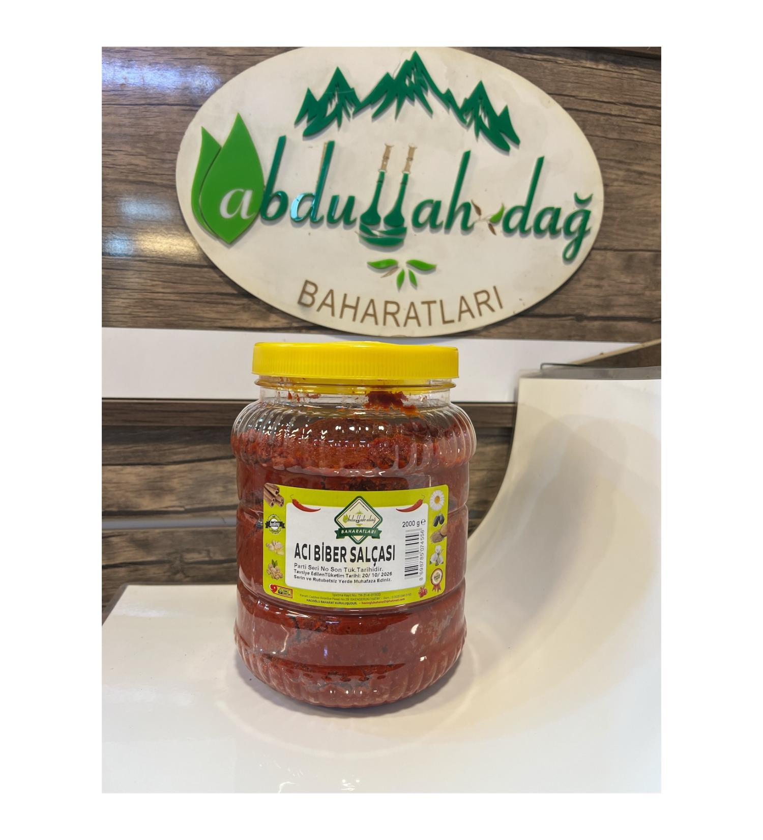 ABDULLAH DA Hatay Local Natural Hot Pepper Paste Hot 2 Kg / 2000 gr