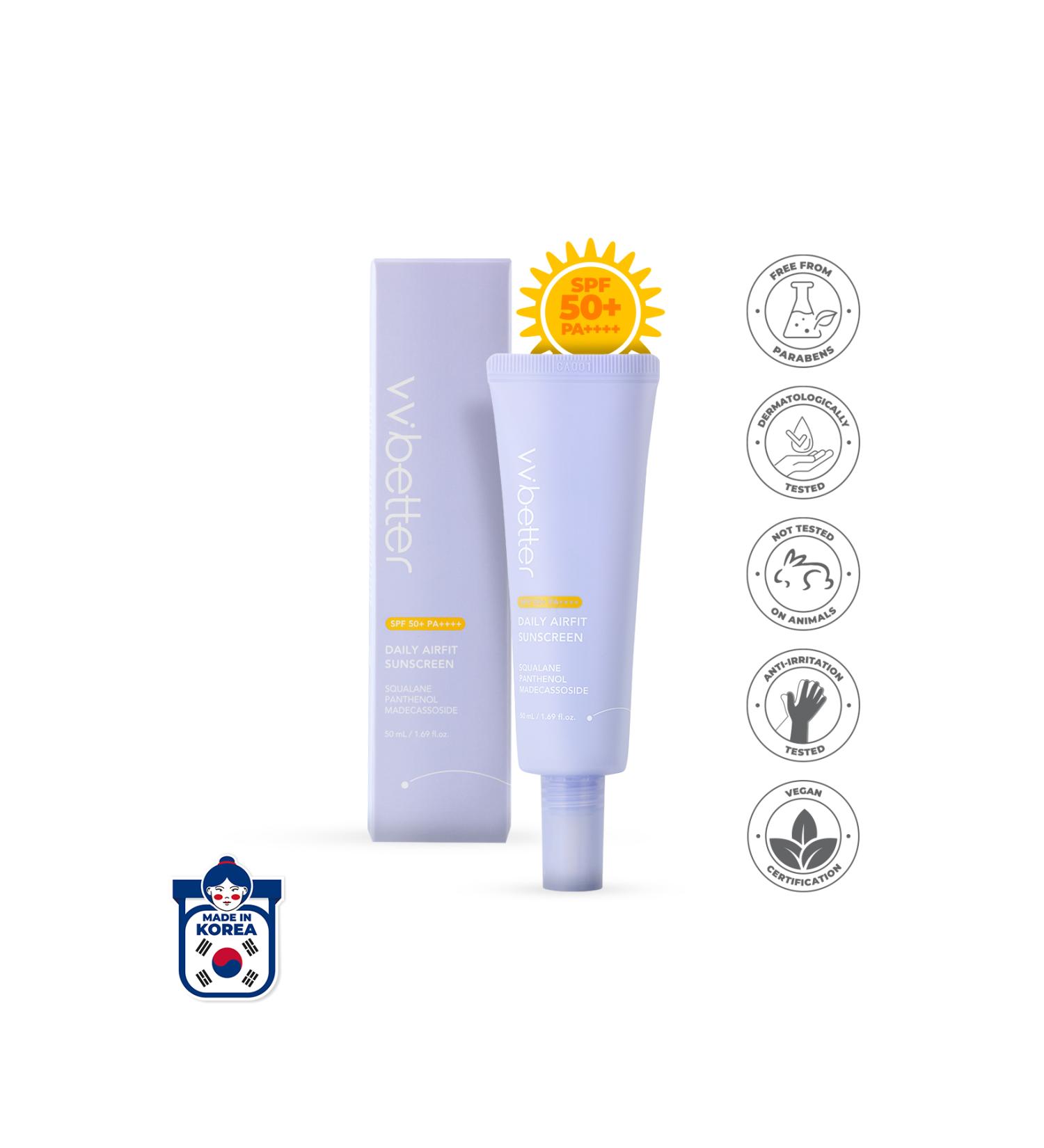 VVBETTER Spf50 Pa UV Protection Moisturizing Daily Airfit Sun Cream Korea 50 ml - Buy Online on GoSupps.com