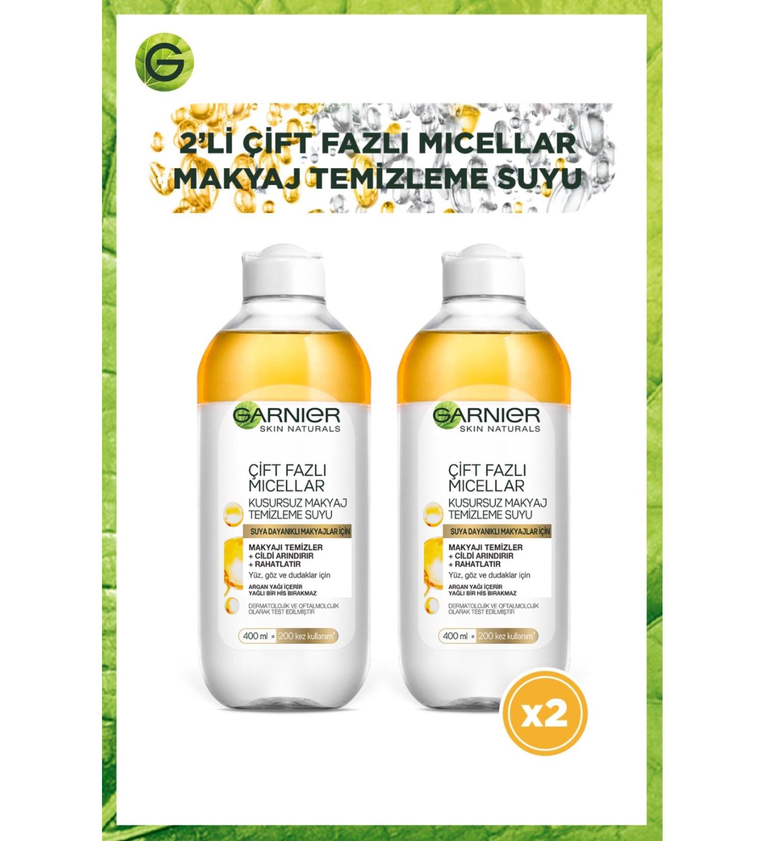 Garnier Dual Phase Micellar Make-Up Remover Water 400ml 2 Pack - Buy Online on GoSupps.com