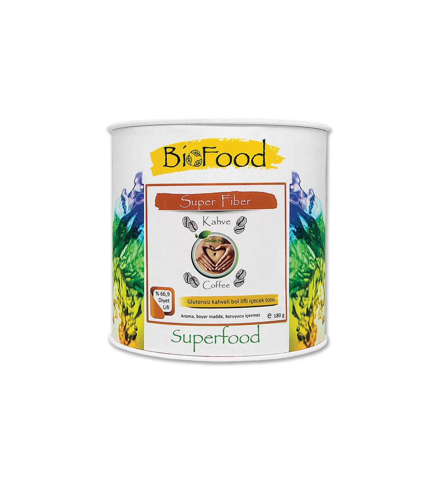 Biofood Super Fiber Gluten Free Coffee Drink Powder 180 G