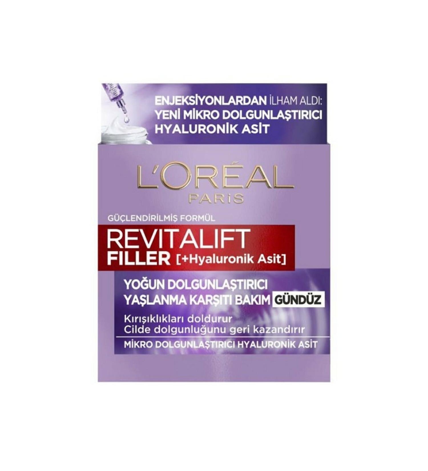 L'Oreal Paris Revitalift Filler Hyaluronic Acid Anti-Aging Day Cream 50ml - Buy Online on GoSupps.com