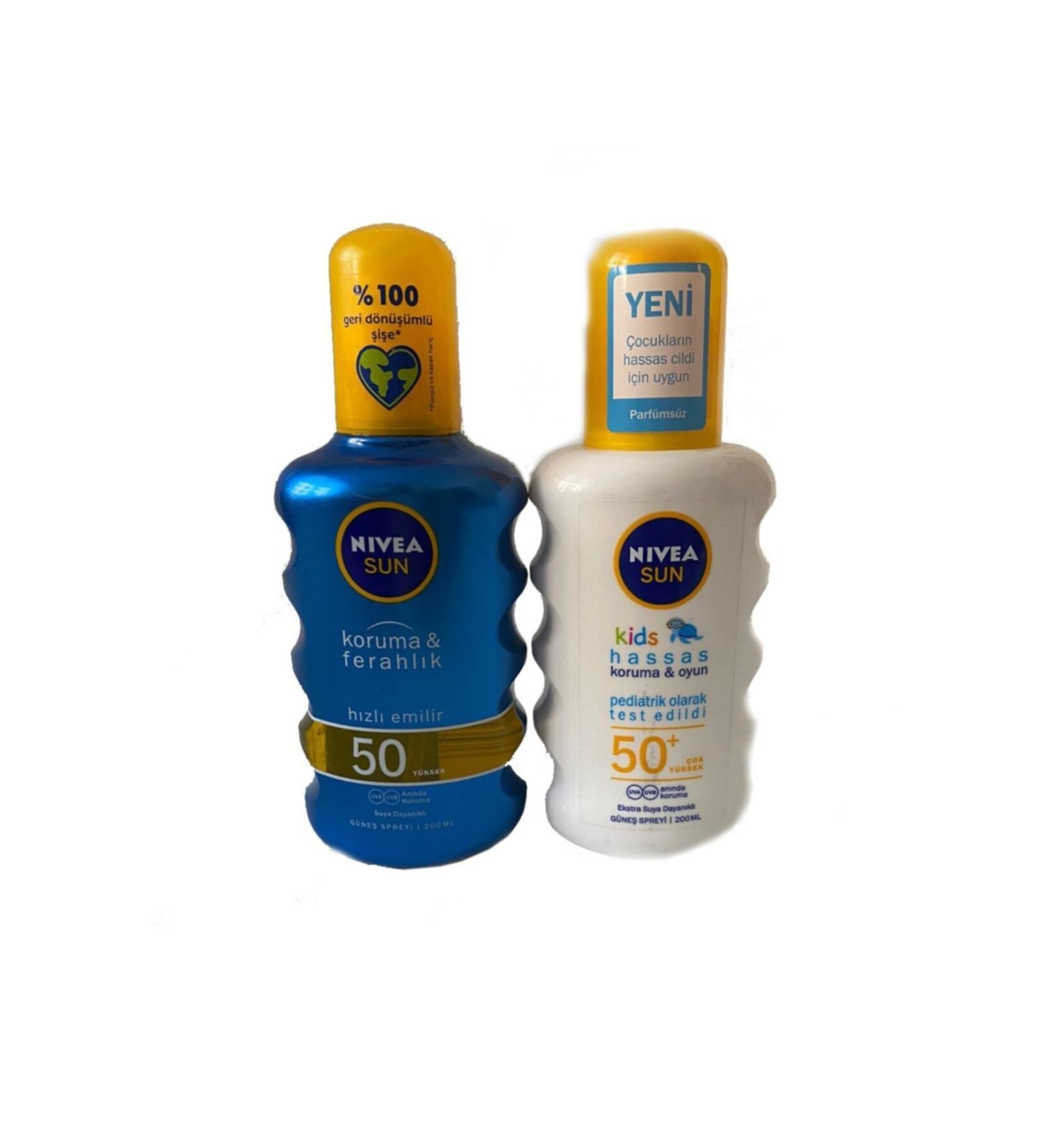 NIVEA Sun Protection and Freshness Transparent Spf50 200 ml+sun Kids Sensitive Protection Spf50 200 ml