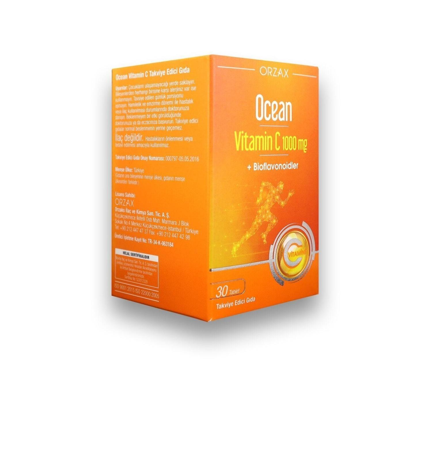 Ocean Vitamin C 1000 Mg 30 Tablets +bioflavonoids - Buy Online on GoSupps.com