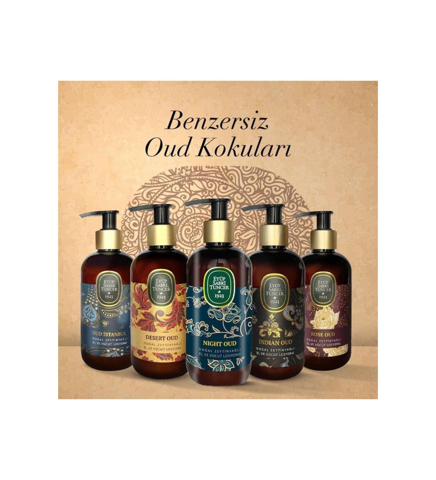 Ey p Sabri Tuncer EY P SABR TUNCER NATURAL OLIVE OIL OUD LOTIONS (ISTANBU ROSE N GHT DESERT INDIAN)