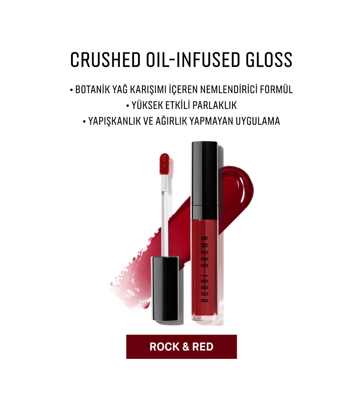 Bobbi Brown Crushed Oil-Infused Gloss - Moisturizing Lip Gloss with Botanical Oil Complex - Rock & Red - Buy Online on GoSupps.com