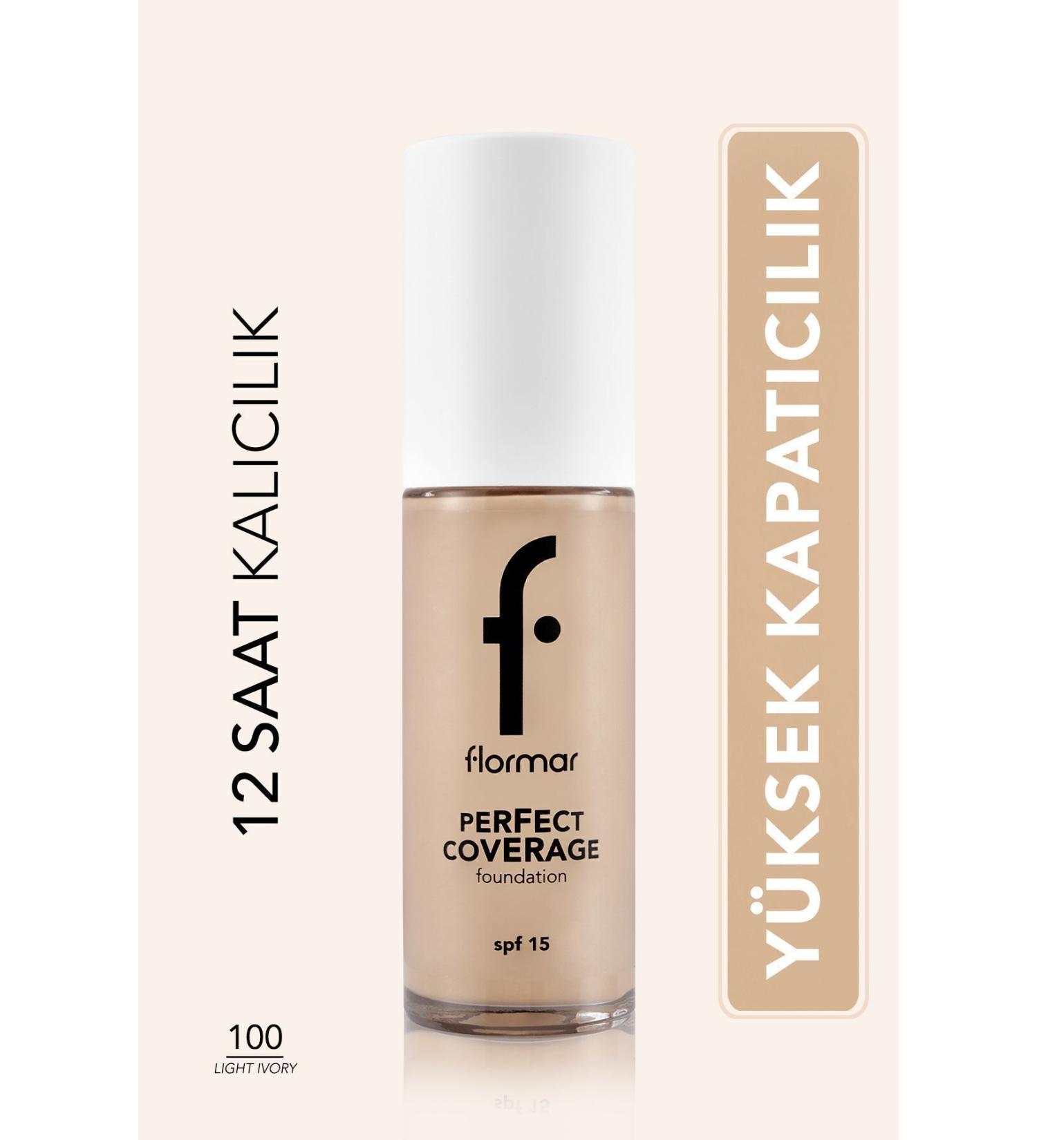 Flormar Perfect CoverageDazzling Beauty Water Based Foundation 100 Light Ivory-NTRLB432