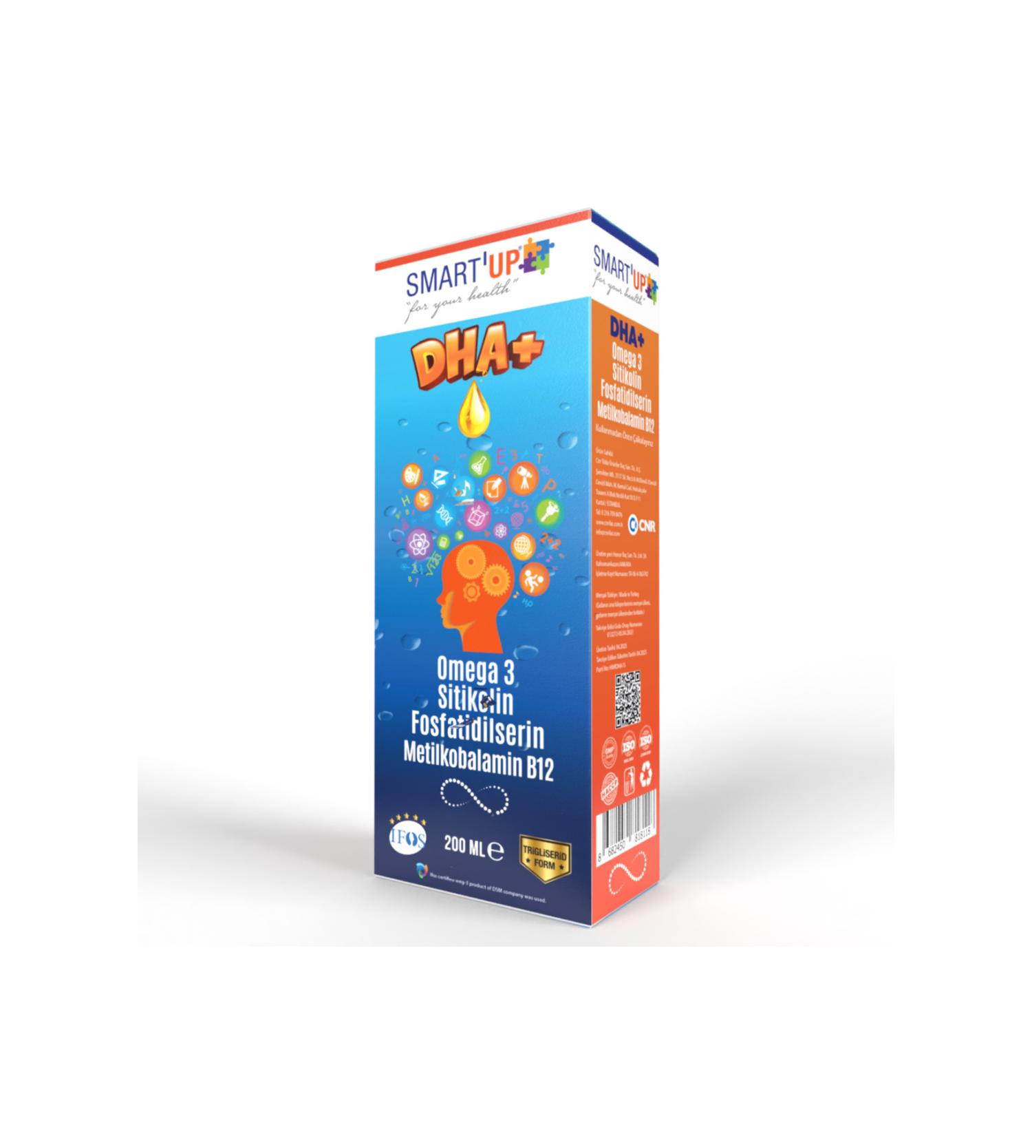 SMART UP Fish Oil B12 Containing Citicoline Dha Omega 3 and Phosphatidylserine (200 ml) - Buy Online on GoSupps.com