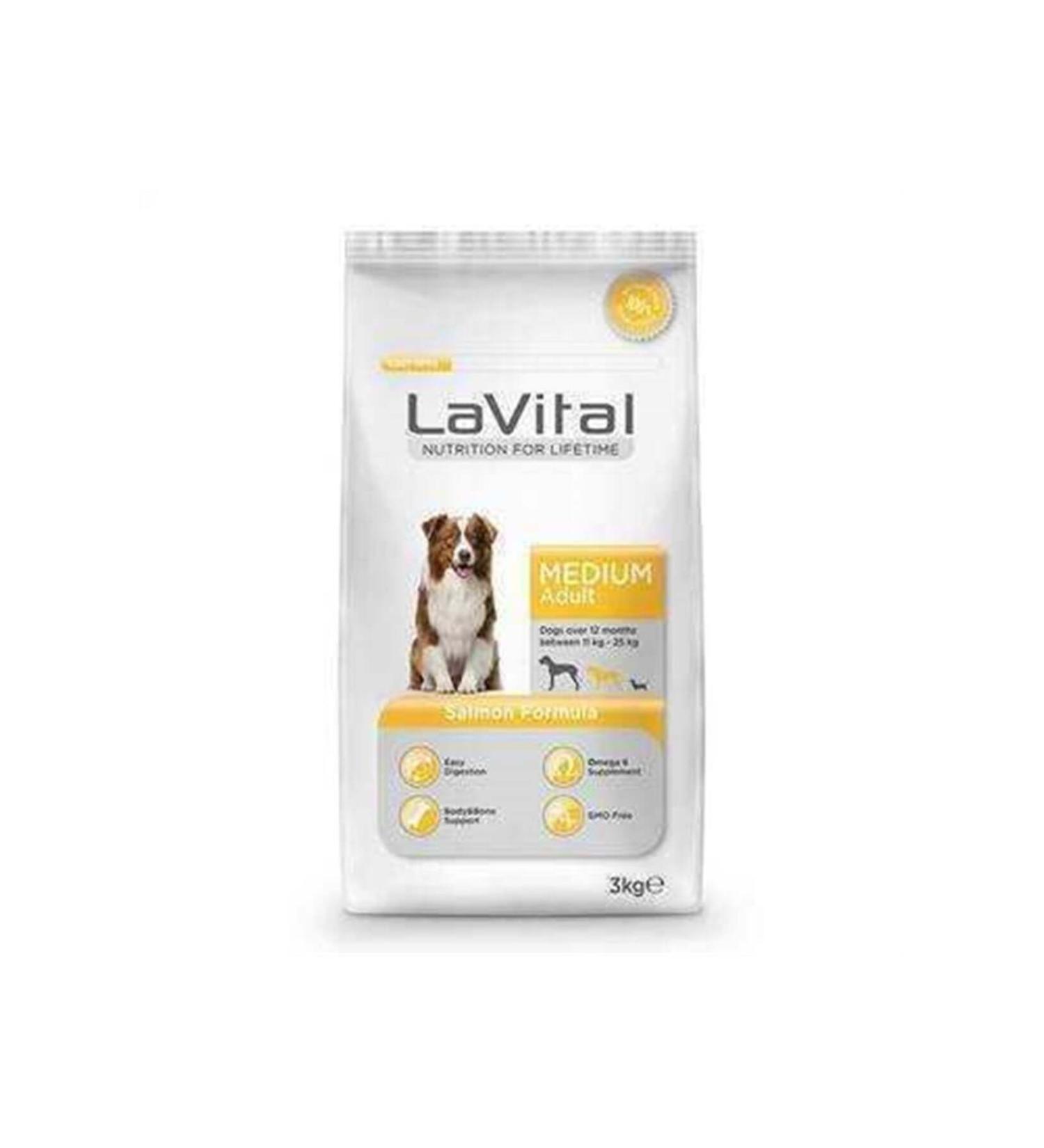 La Vital Medium Adult Salmon Formula Salmon Food for Medium Breed Dogs 3 Kg