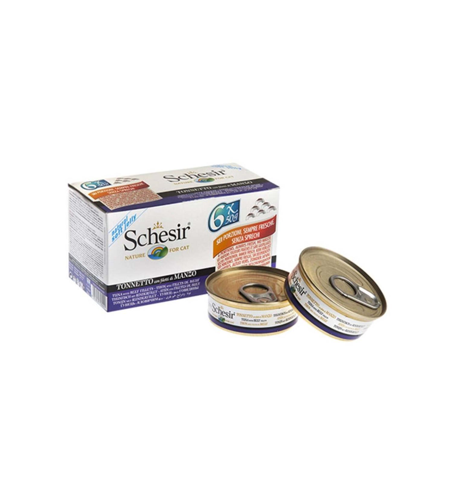 Schesir C106 Multipack Tuna and Steak Cat Wet Food 50 gr X 6 Pieces