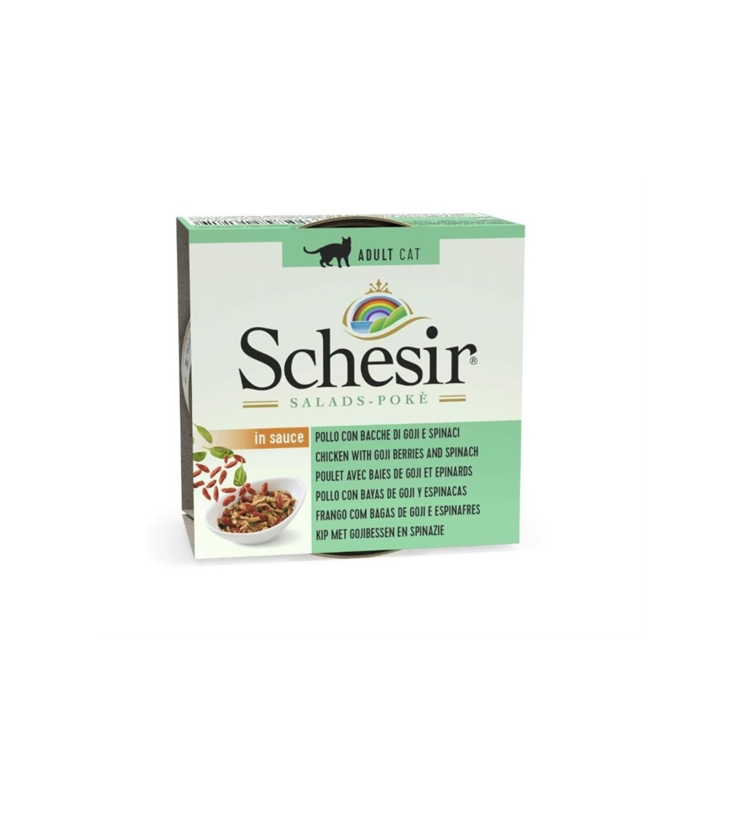 Schesir Salads Poke Chicken Gojiberry Spinach Cat Salad 85gr
