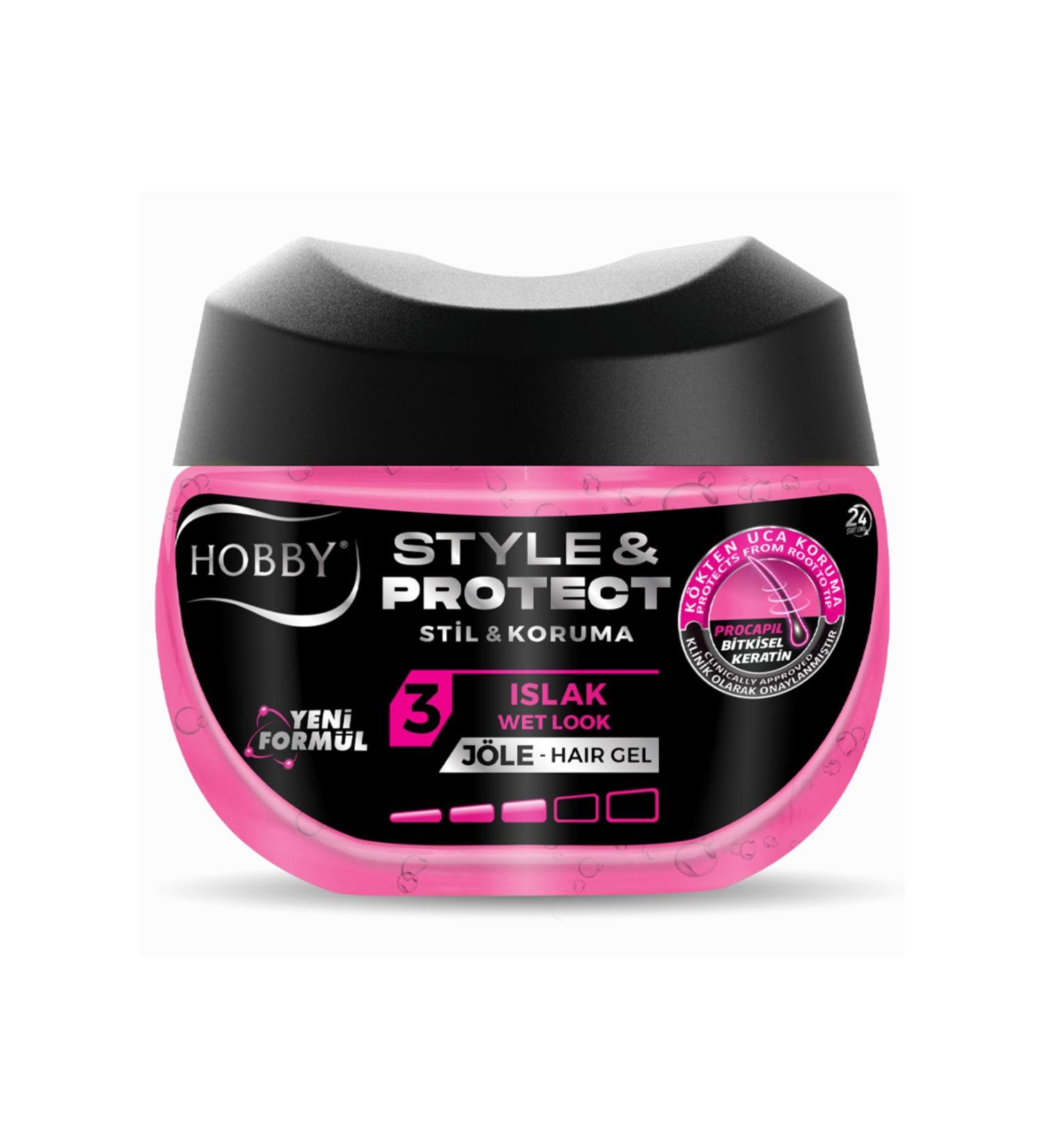 Hobby Wet Hard Jelly that Does Not Leave Residue on the Hair and is Easy to Clean-400 ml eleg.2271
