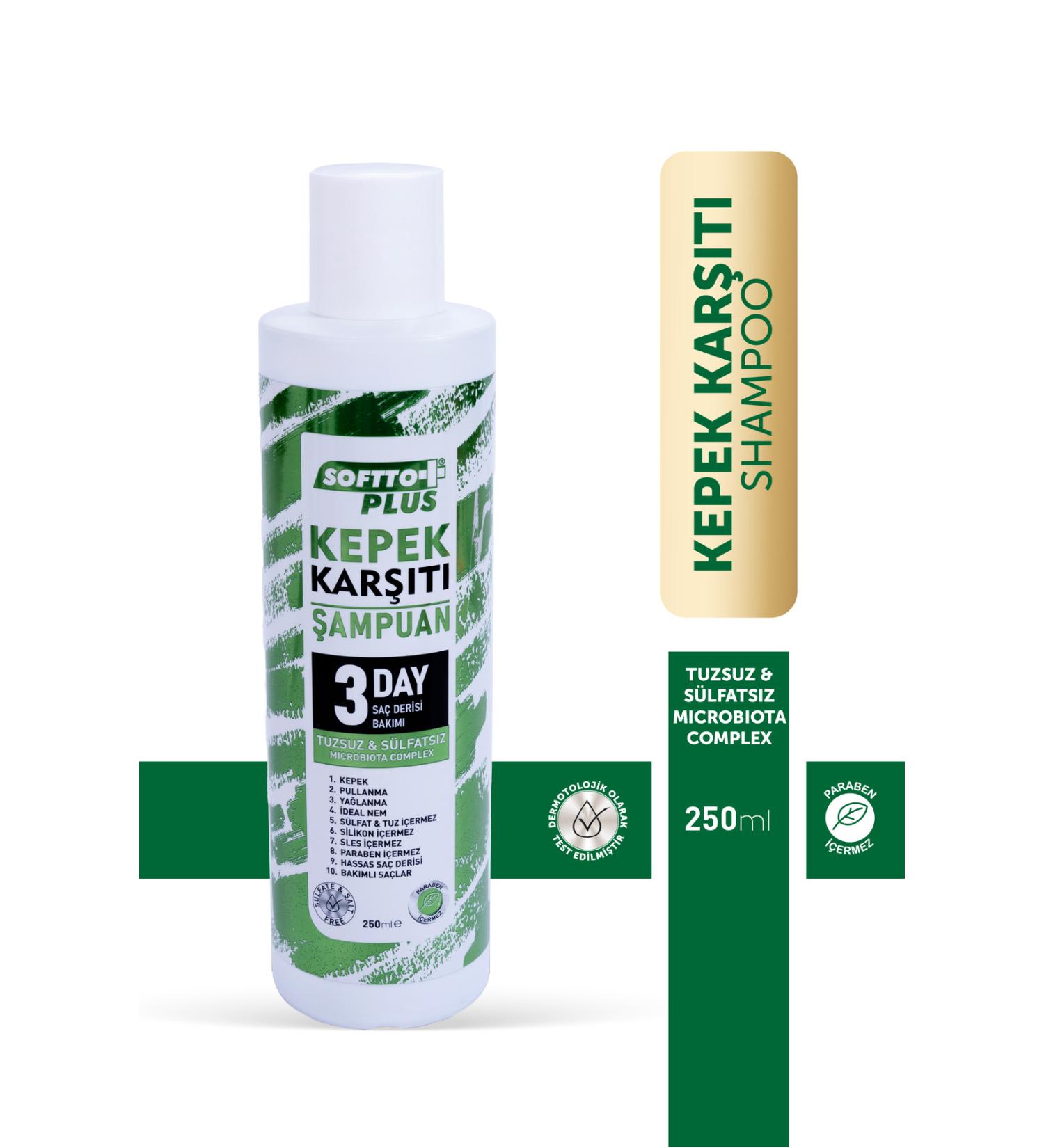 Softto Plus Anti-Dandruff Super Purifying Sulfate-Free Paraben-Free Shampoo for Dandruff-Prone Hair 250 Ml