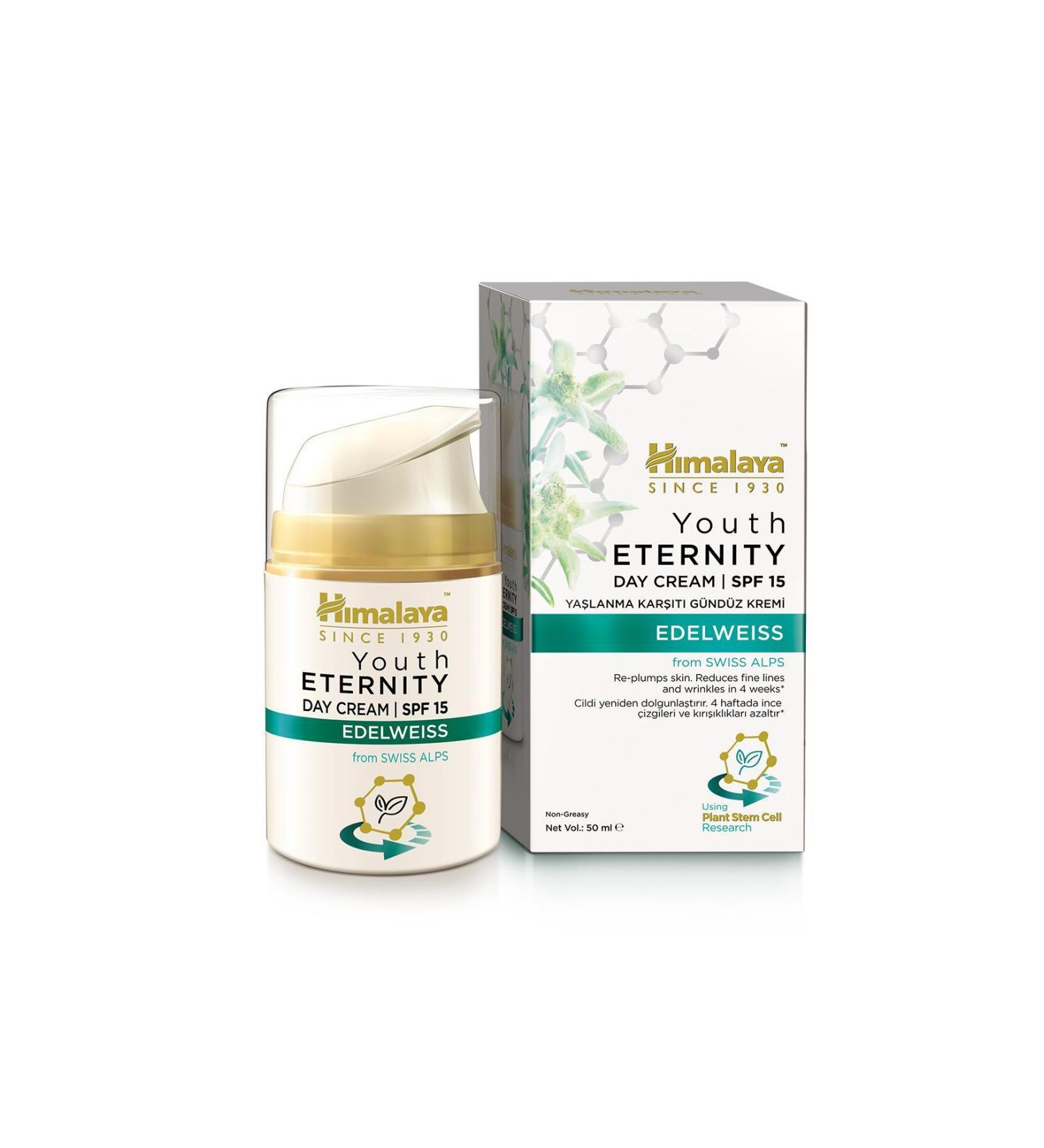 Himalaya Since 1930 Youth Eternity Anti-Aging Day Cream 50 ml Moisturizing Plumping SPF 15 Oil-Free