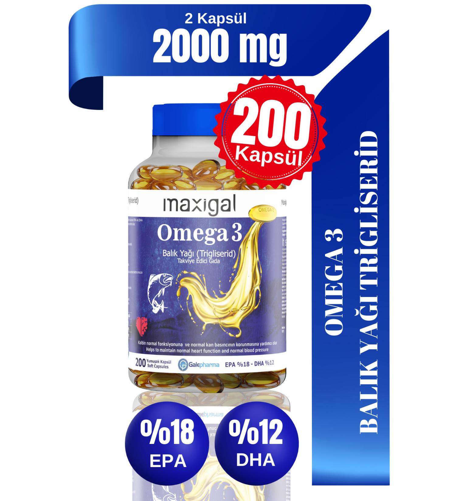 Maxigal Omega 3 Fish Oil 2000 Mg 200 Capsules - Buy Online on GoSupps.com
