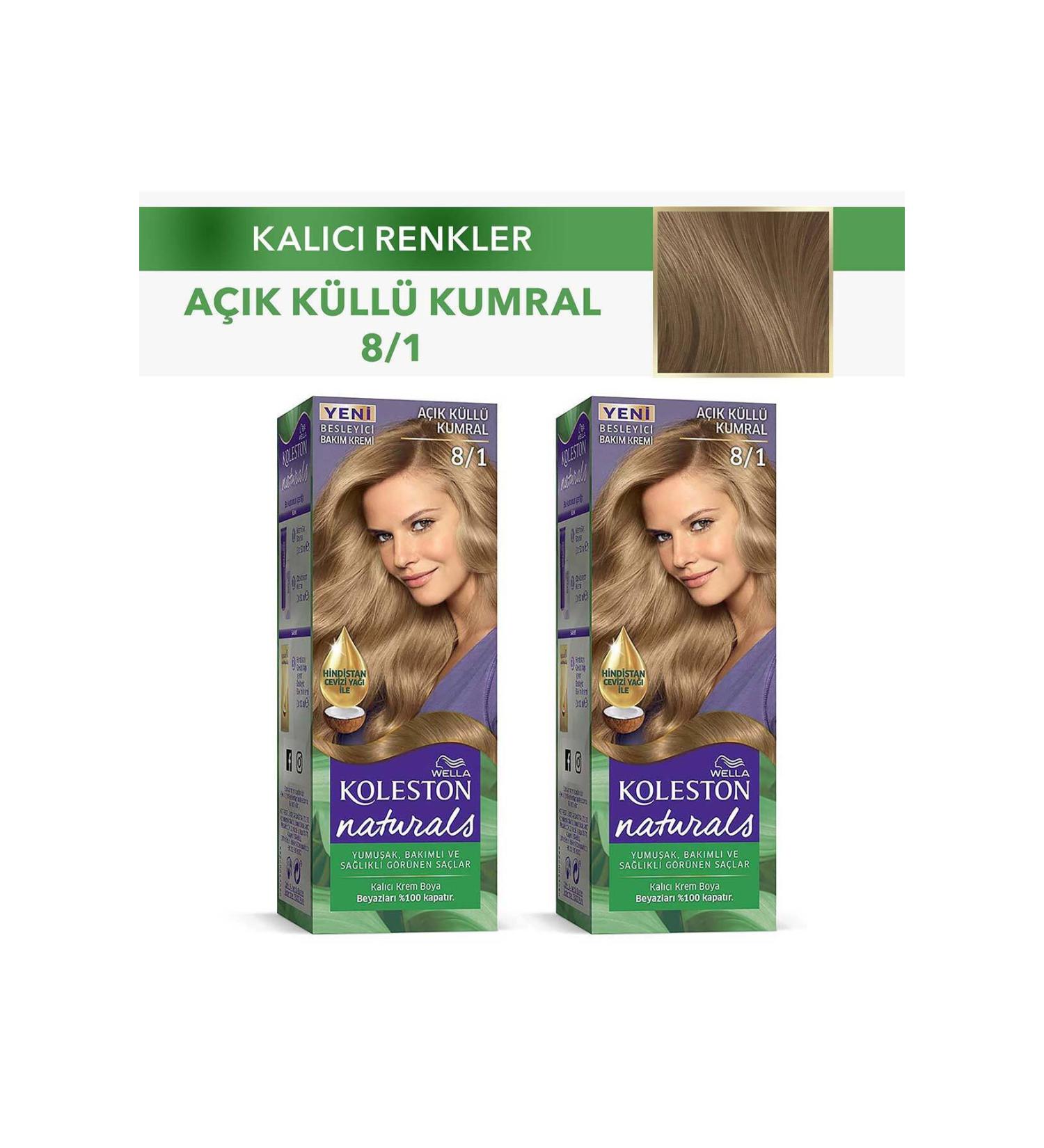 Wella Koleston Nat. Hair Dye 8/1 Light Ash Blonde X 2 Pieces - Buy Online on GoSupps.com