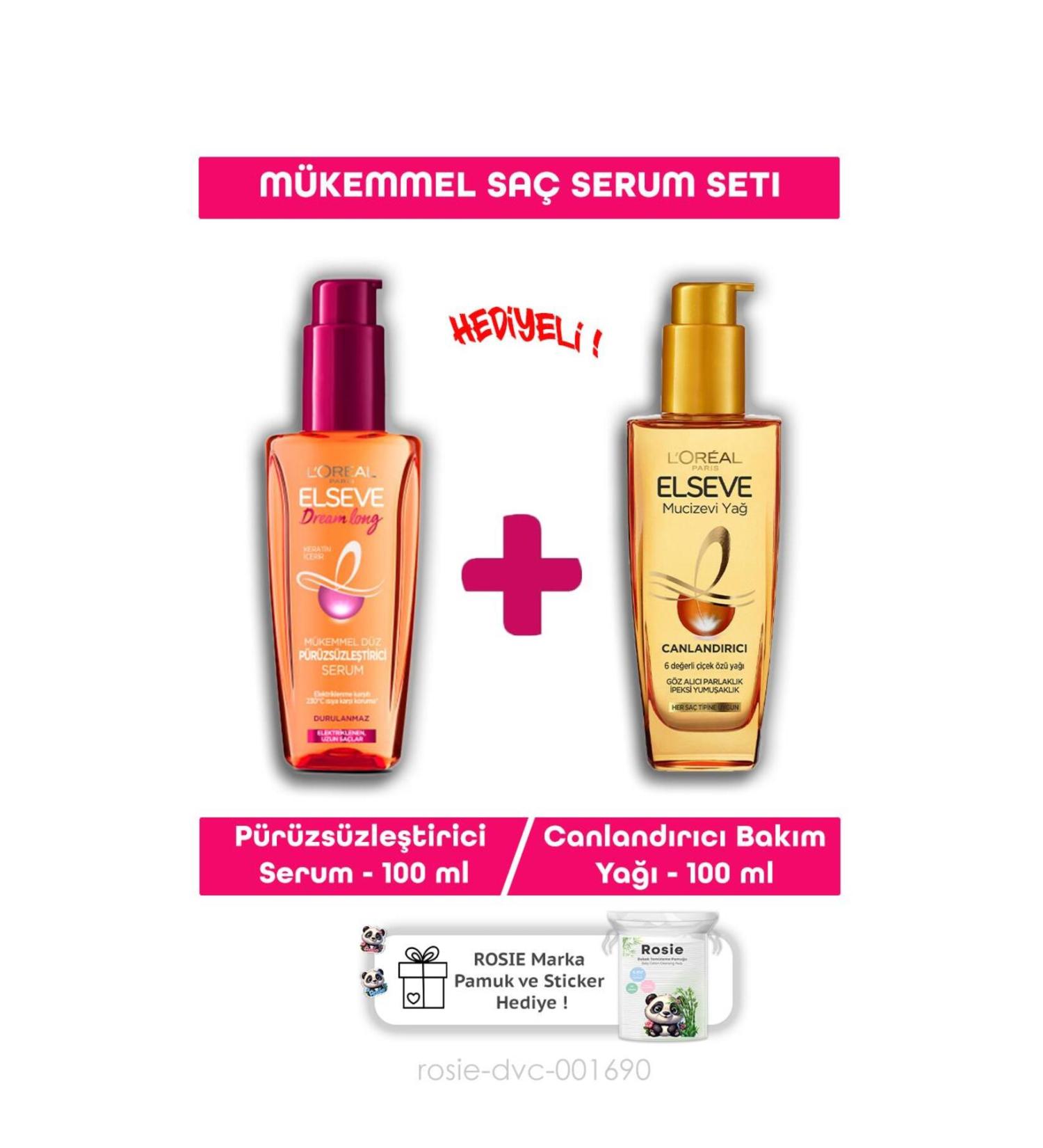 Elseve Dream Long Perfect Hair Serum Oil 100ml + Miraculous Revitalizer 100 Ml 2 Li and ROSIE - Buy Online on GoSupps.com