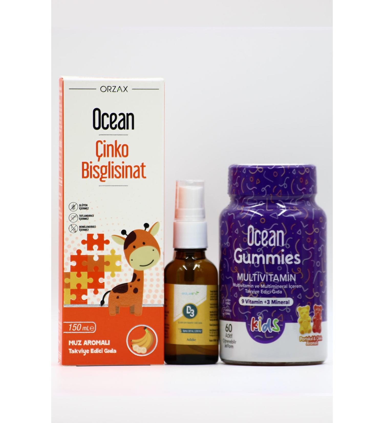 Ocean Kids Immunity and Multivitamin Support Set: Zinc D3 & Gummies Multivitamin