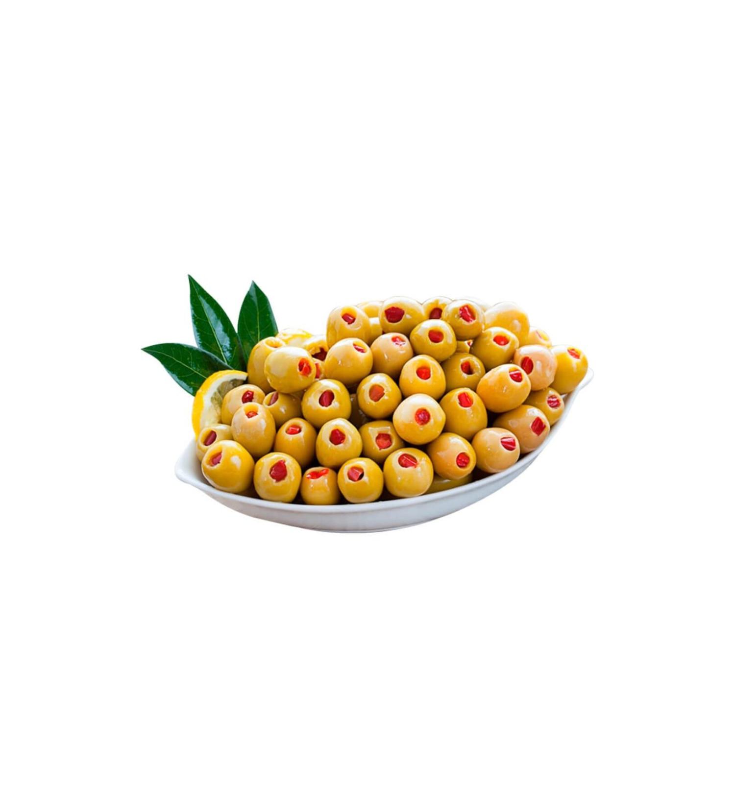 Teksen Pepper Stuffed Green Olives Campet Jar-700G