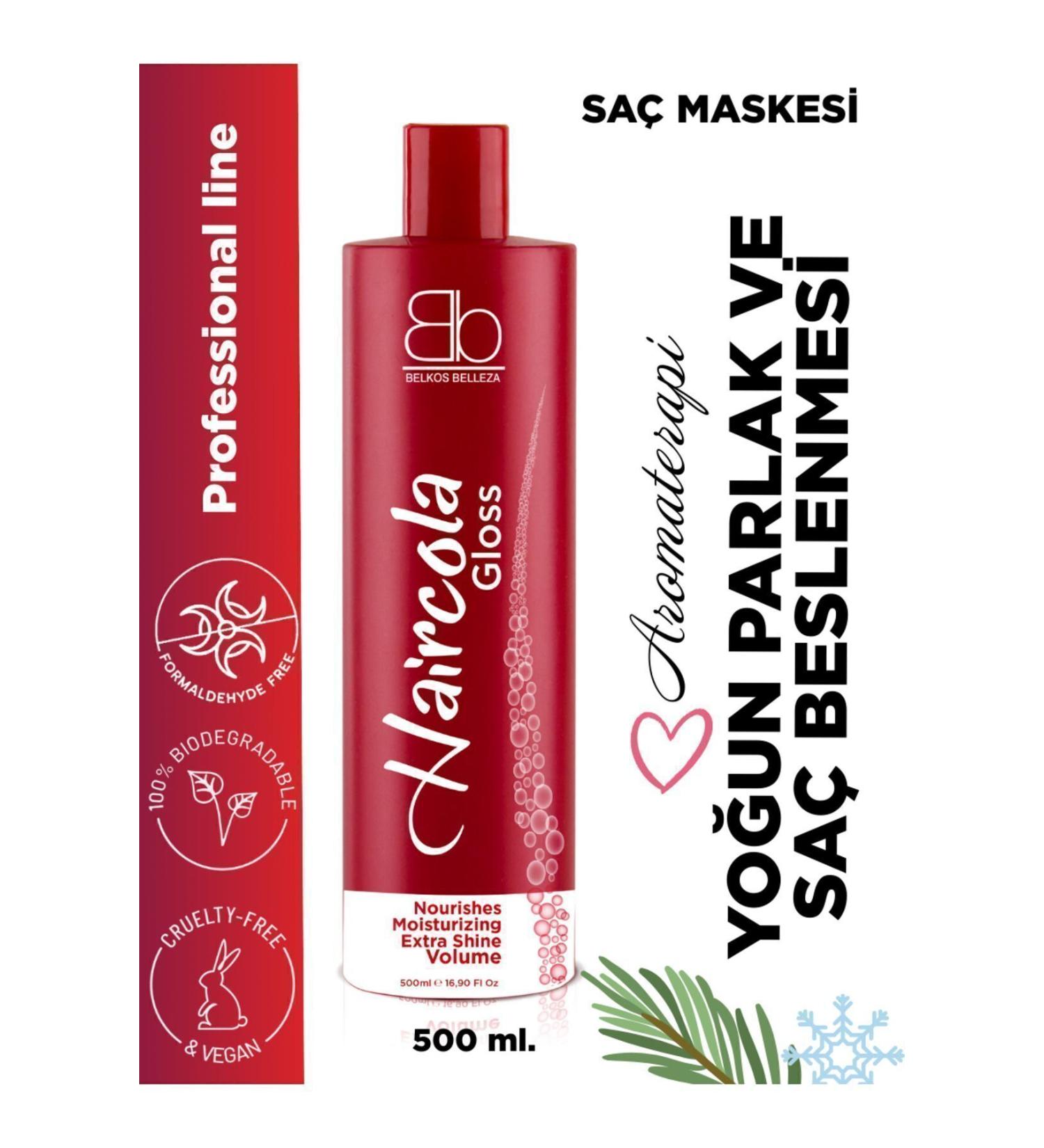 BB Belkos Belleza - Strengthening and Intensive Shine Hair Mask Cola Scented 500 Ml. - 1 Piece.