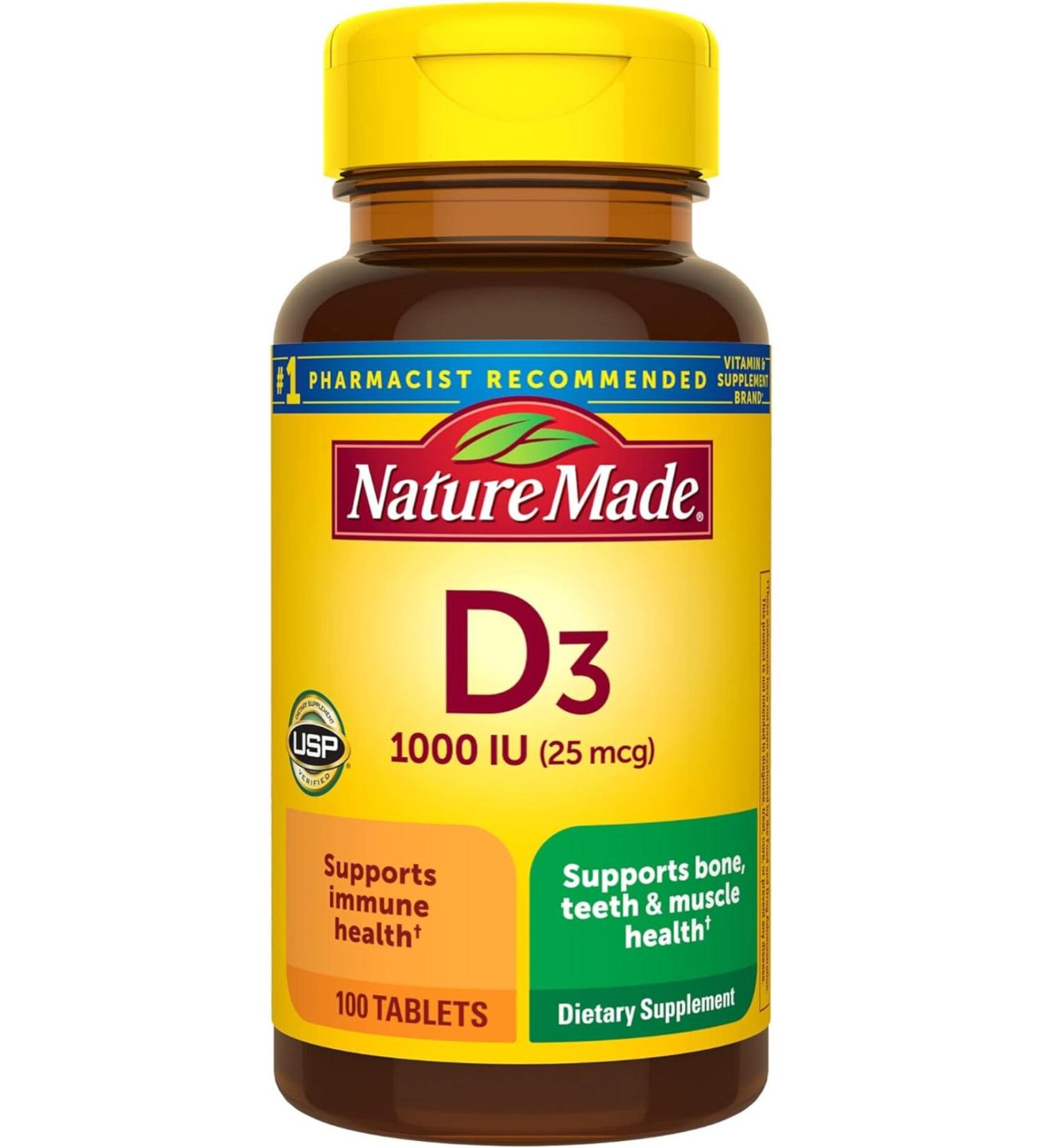 Nature Made Vitamin D3 1000 IU 100 Tablets - Buy Online on GoSupps.com