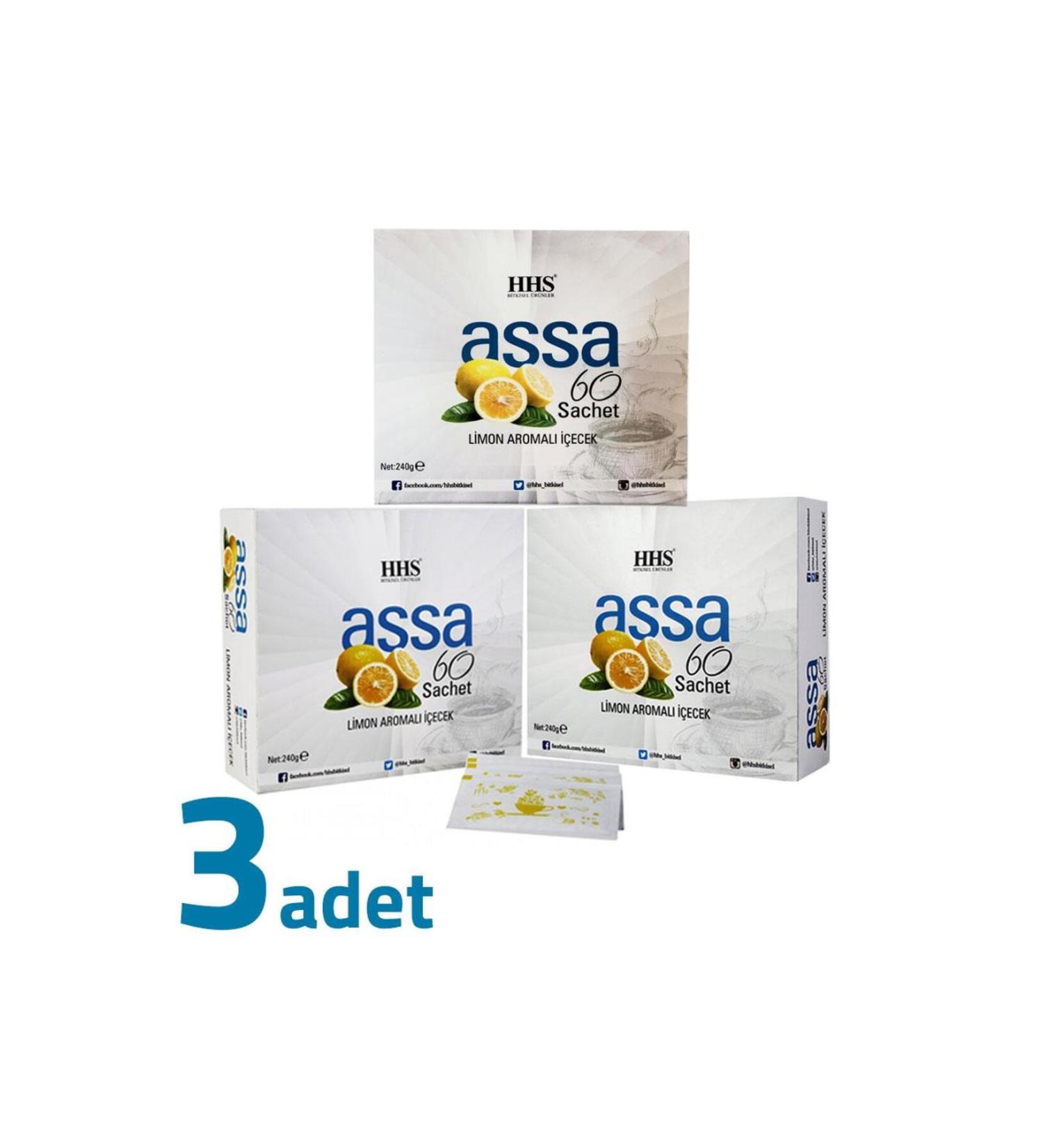 Hhs Assa 60 Sachet Lemon Flavored Herbal Form Tea 240gr X 3 Pieces - Buy Online on GoSupps.com