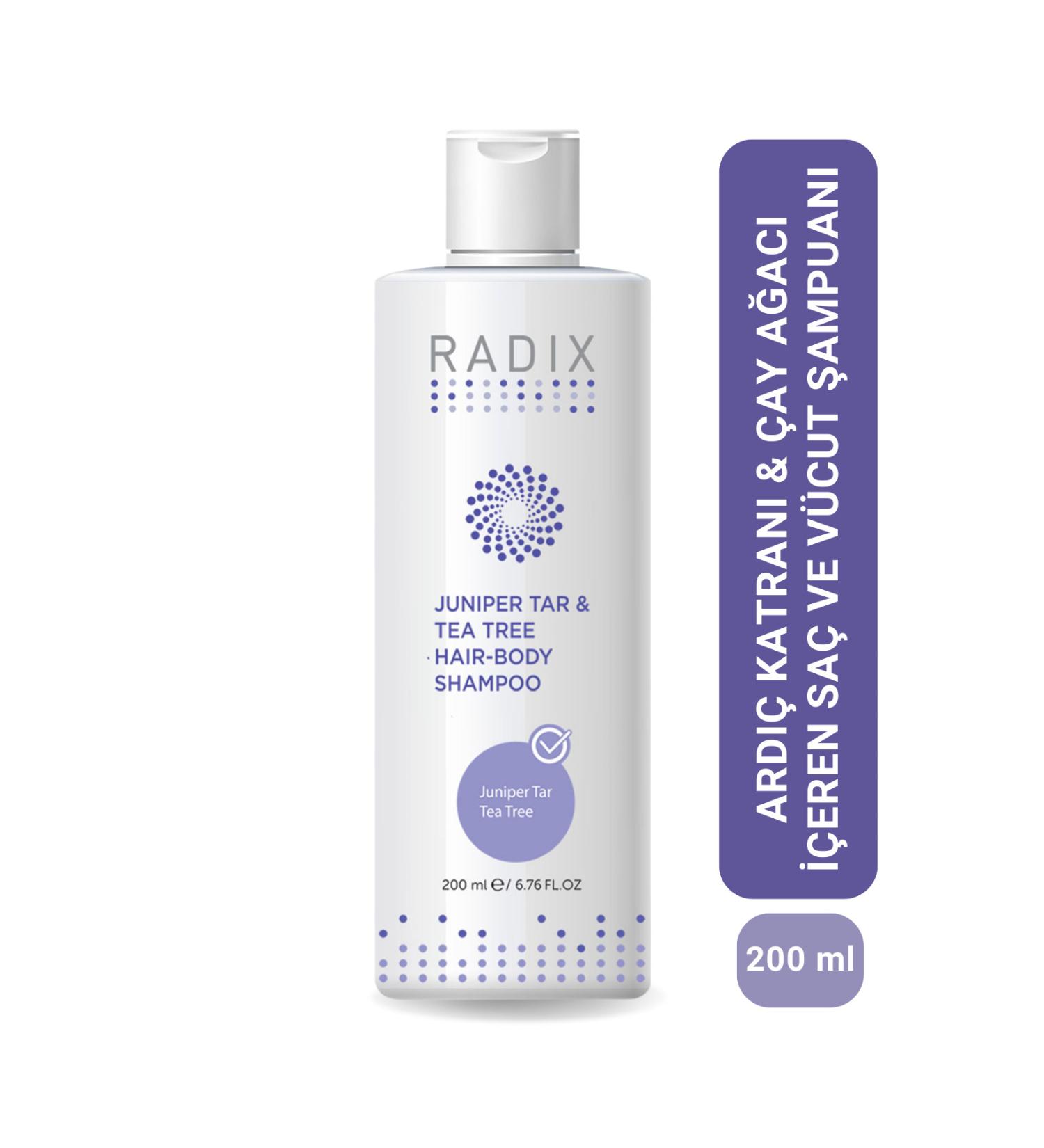 Radix Juniper Tar and Tea Tree Essence Hair-Body Shampoo - Juniper Tar Tea Tree Hair Body Shampoo 200ml - Buy Online on GoSupps.com