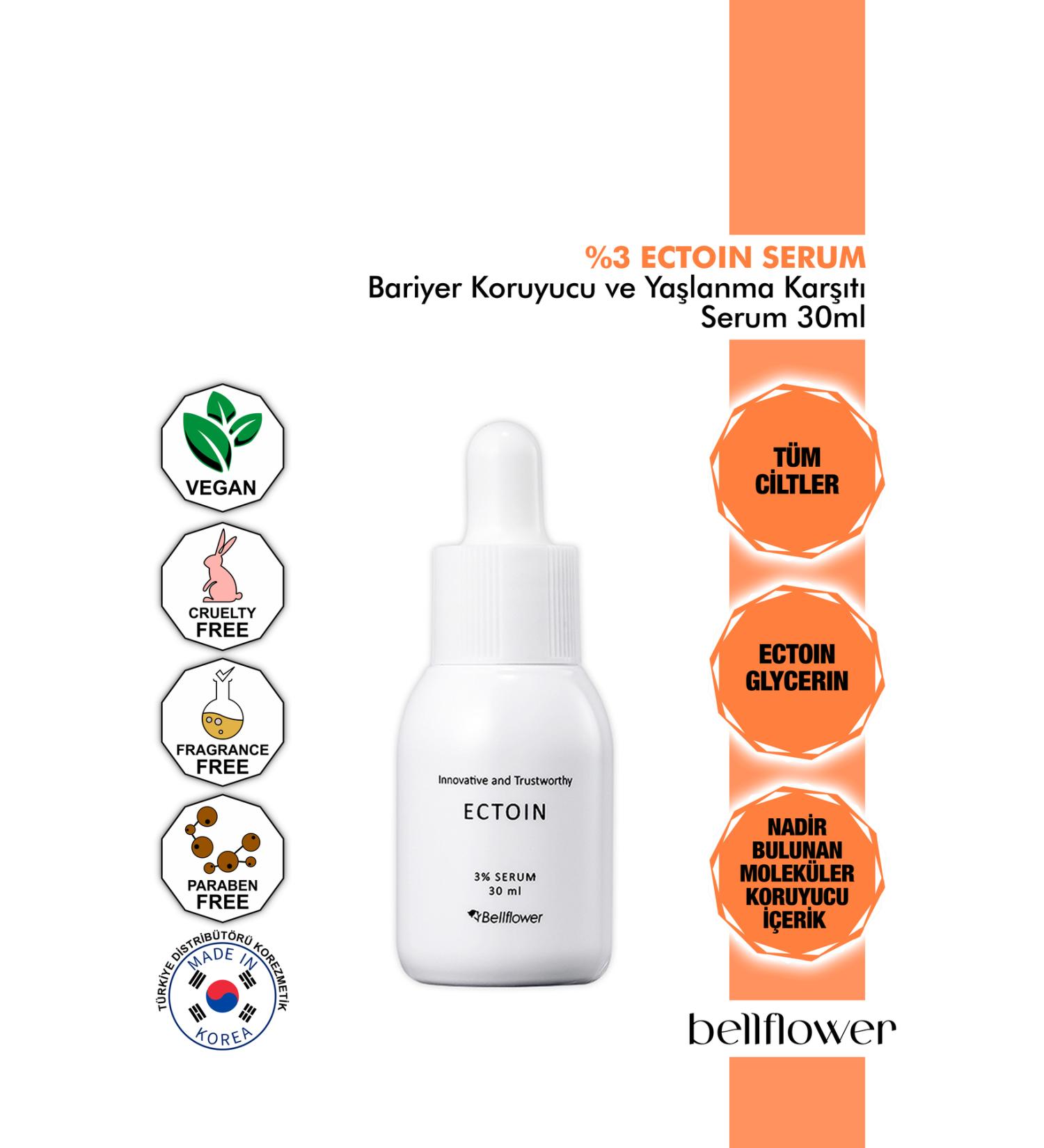 Bellflower %3 Ectoin Containing Barrier Protector Anti-Aging and Moisturizing Serum 30ml