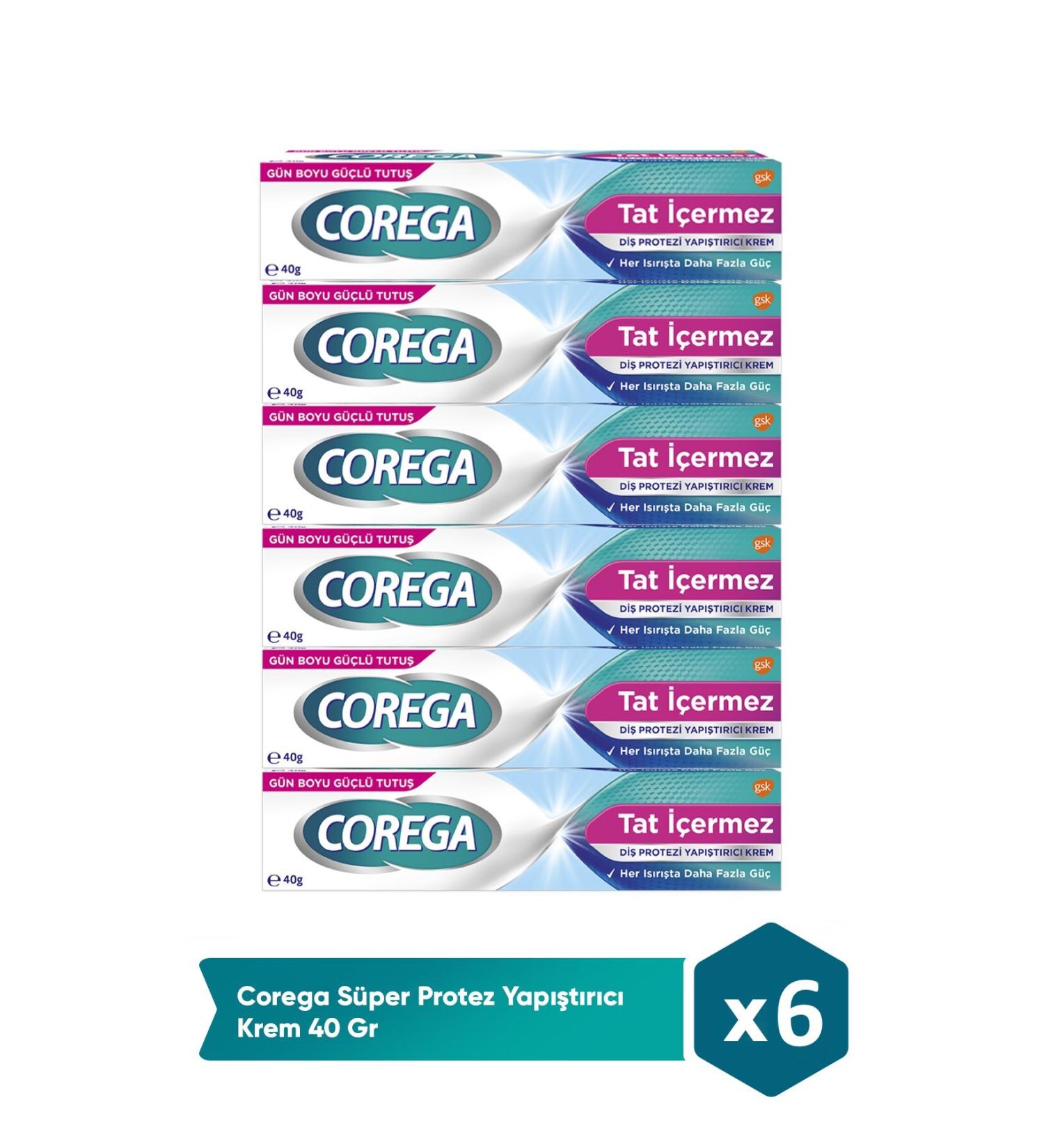 Corega Super Denture Adhesive Cream Mint 40gr x 6 Pcs - Buy Online on GoSupps.com