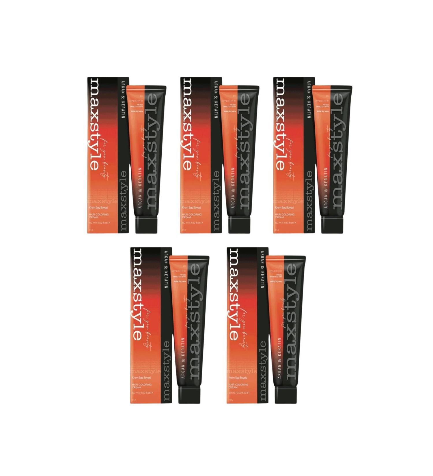 MAXSTYLE New Argan Keratin 2025/08.43 Sultan Copper 60 Ml 5 Pieces Hair Dye