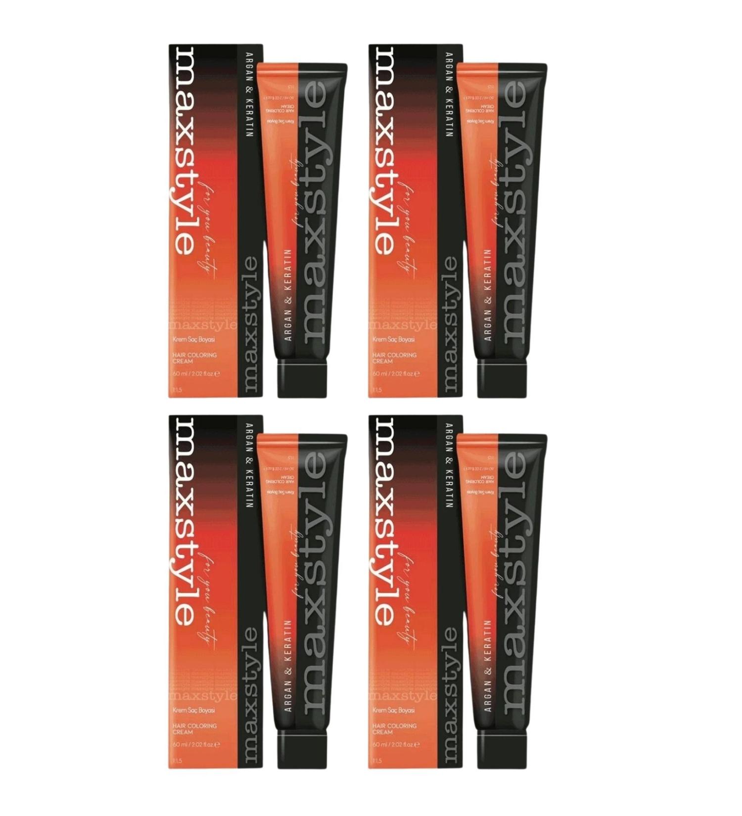 MAXSTYLE New Argan Keratin 2025/06.02 Beige Dark Blonde 60 Ml 4 Pieces Hair Dye