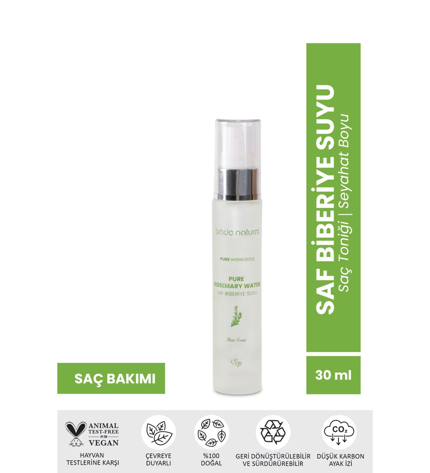 Bade Natural Rosemary Water Strengthening Hair Tonic Anti-Loss Travel Size 0 Natural and Pure 30 ml