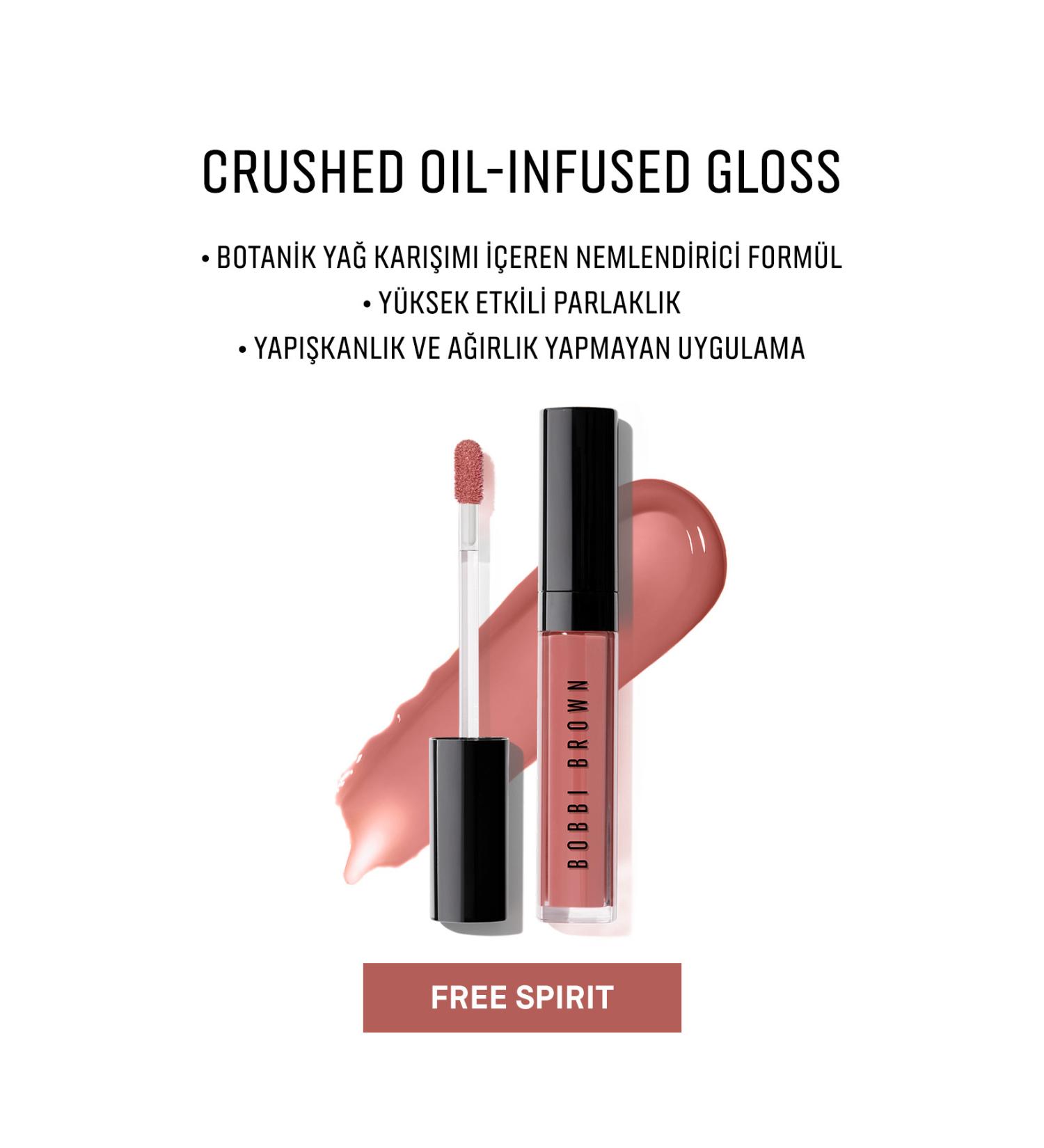 Bobbi Brown Crushed Oil-Infused Gloss - Moisturizing Lip Gloss with Botanical Oil Complex - Free Spirit - Buy Online on GoSupps.com
