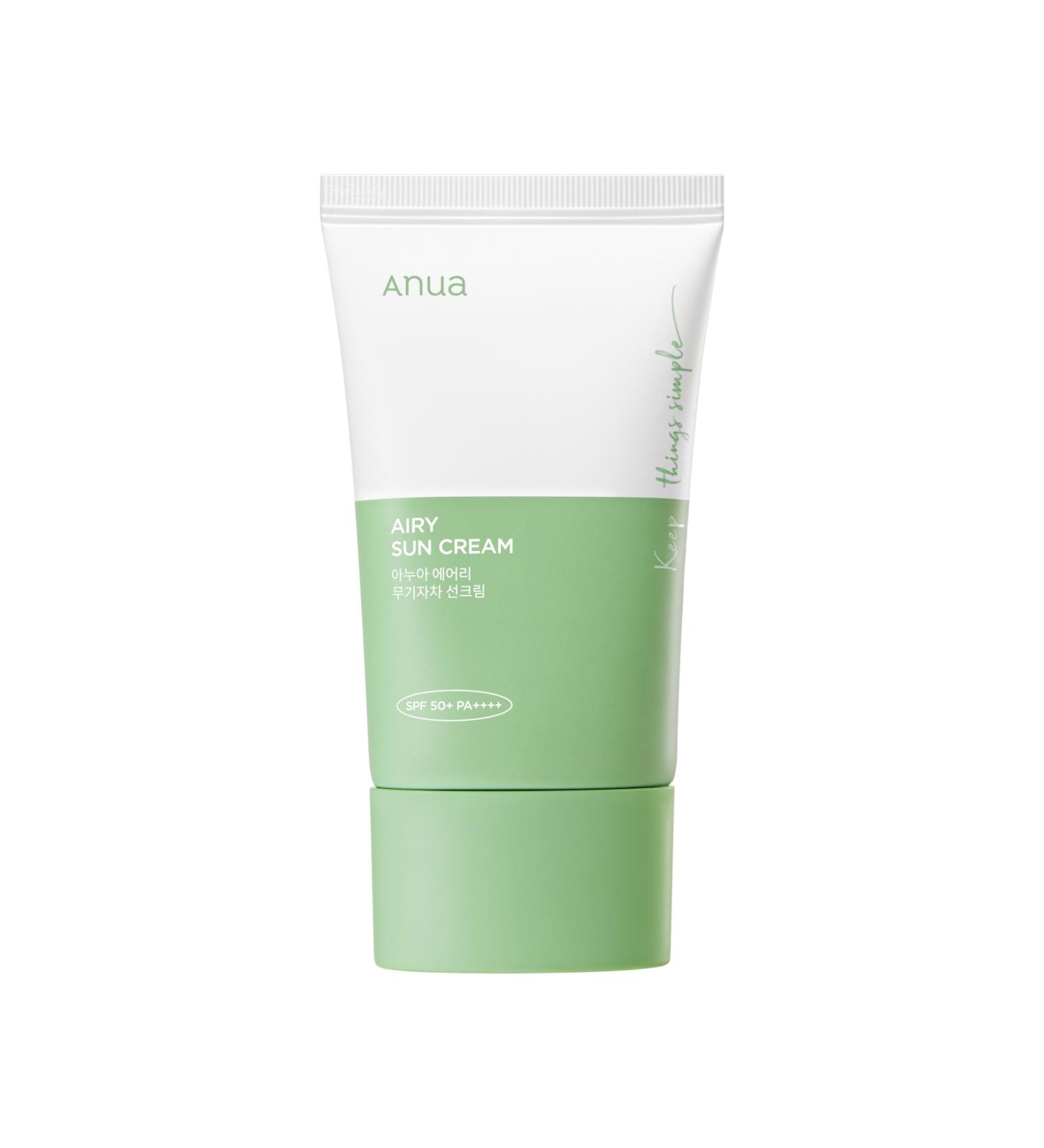 ANUA Airy Sun Cream SPF50+ PA++++ - Centella & Mugwort Anti-Dust Sunscreen 50ml - Buy Online on GoSupps.com