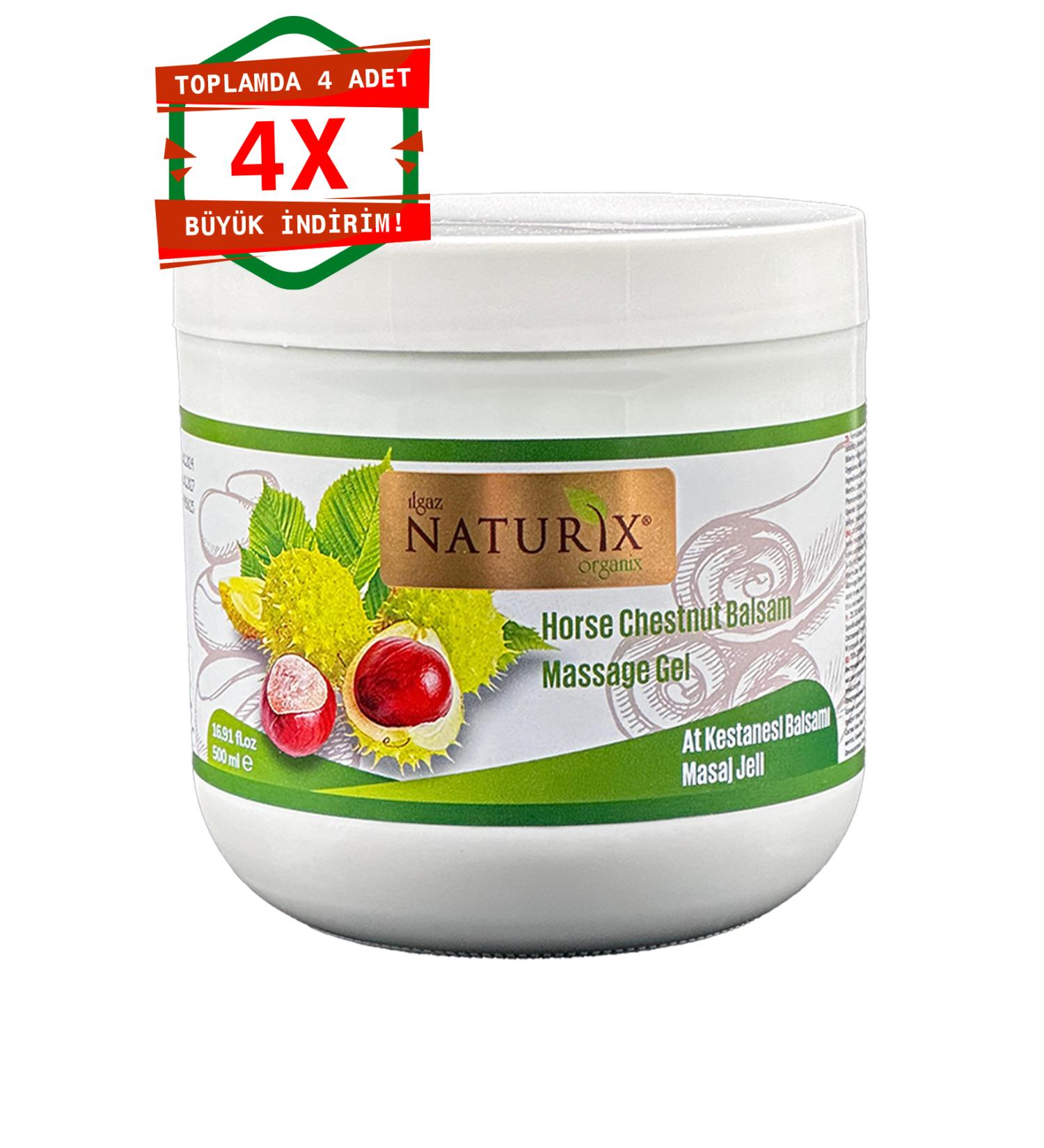 Naturix Horse Chestnut Massage Gel 500 ml 4-pack - Buy Online on GoSupps.com