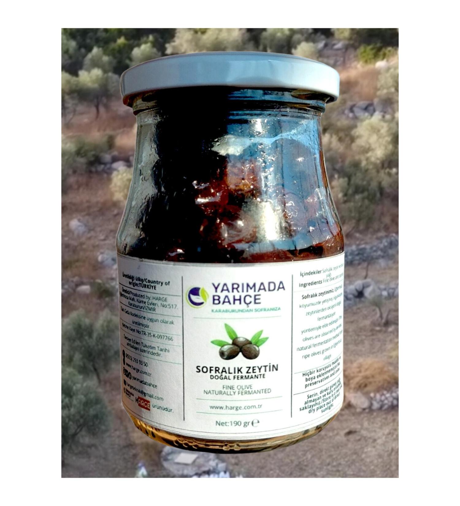 Peninsula Garden YB Oxygenated Natural Fermentation Low Salt Table Olive 190 gr Glass