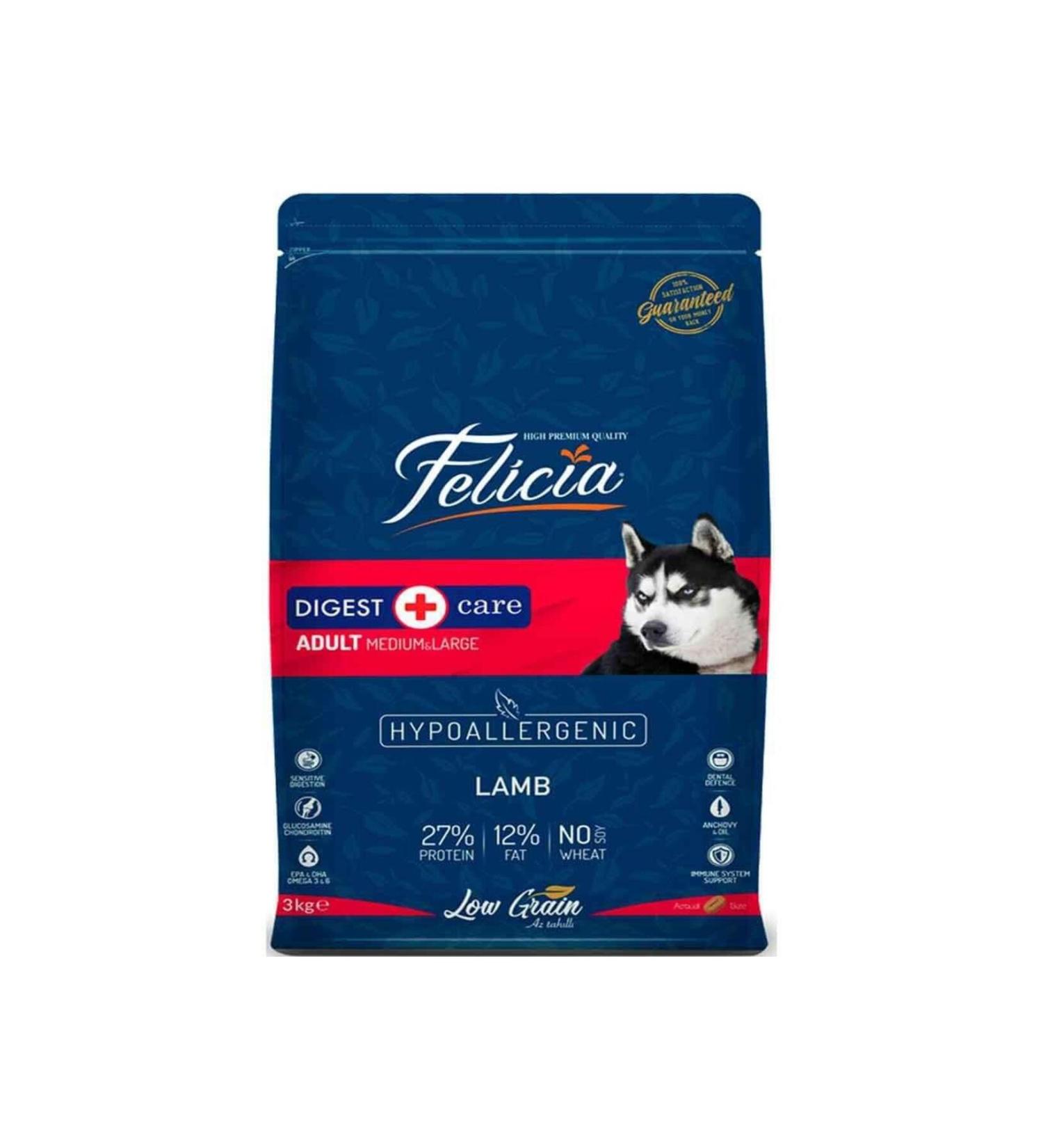 BUY-BY-YOU Felicia Hypoallergenic Lamb Meat Adult Dog Food Low Grain 3 Kg