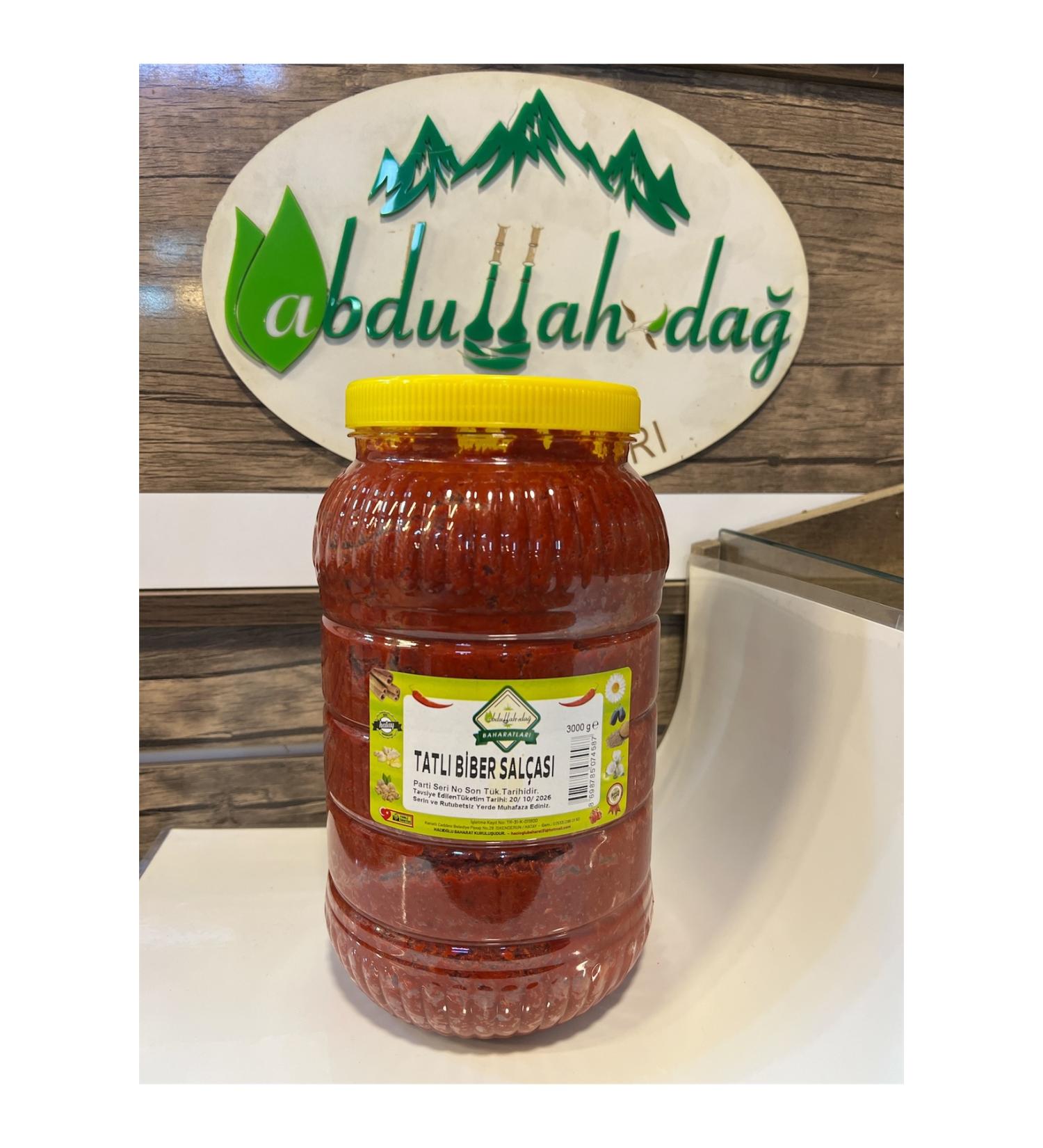 ABDULLAH DA Hatay Local Natural Sweet Pepper Paste Non-spicy 3 Kg / 3000 gr