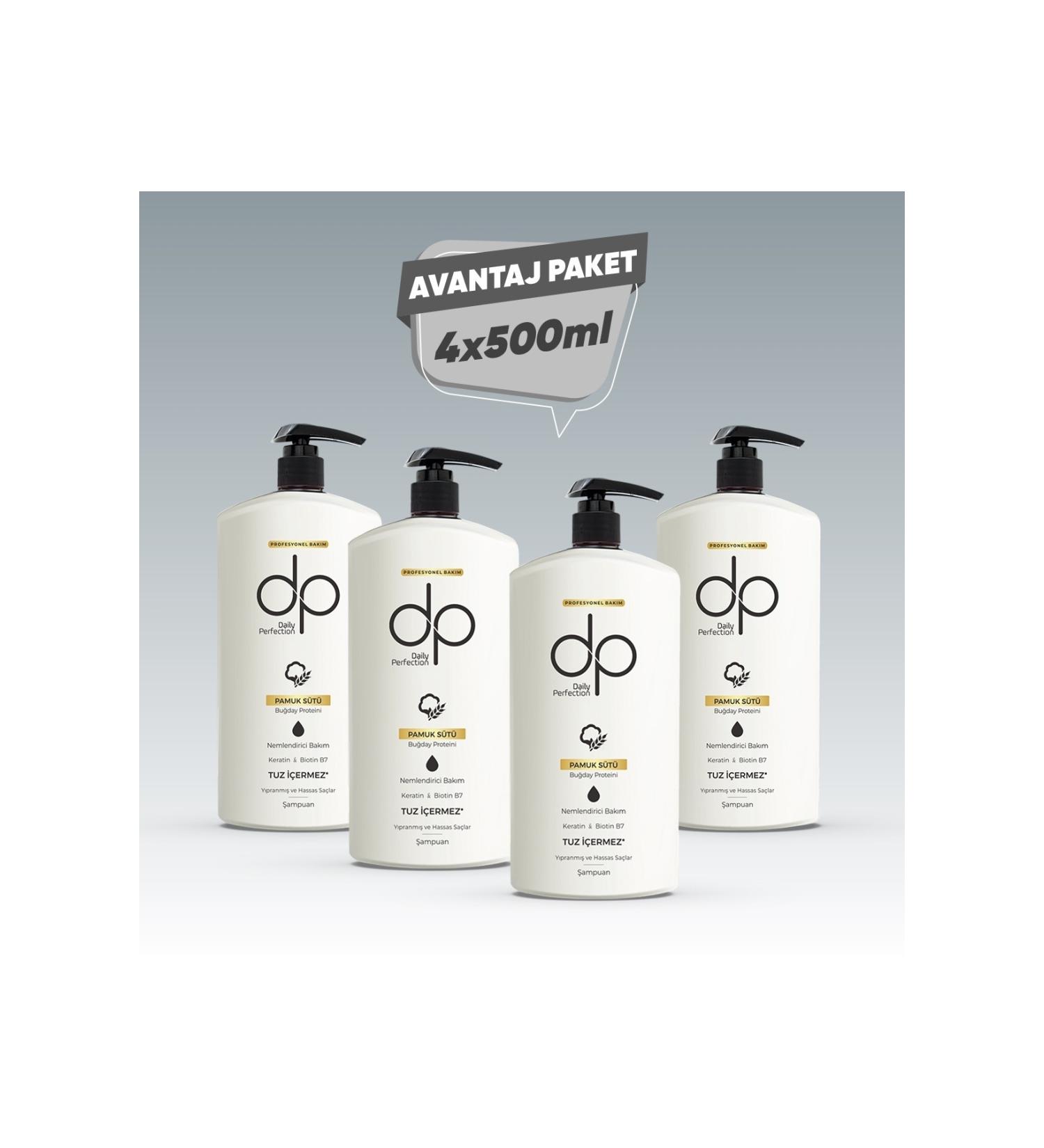 dp Daily Perfection Shampoo Cotton Milk 500 ml X 4 Pieces - Buy Online on GoSupps.com