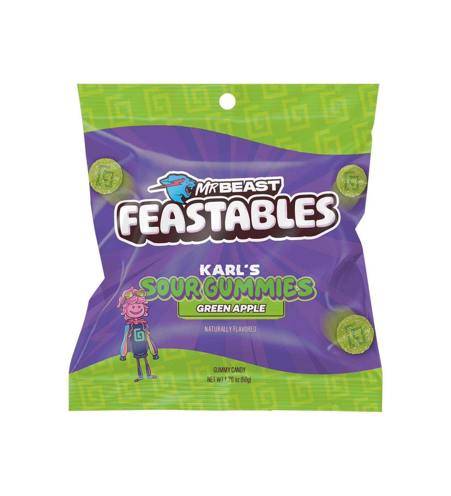 Feastables Mr Beast Feastables Karl Gummies Sour Green Apple 50GR - Buy Online on GoSupps.com