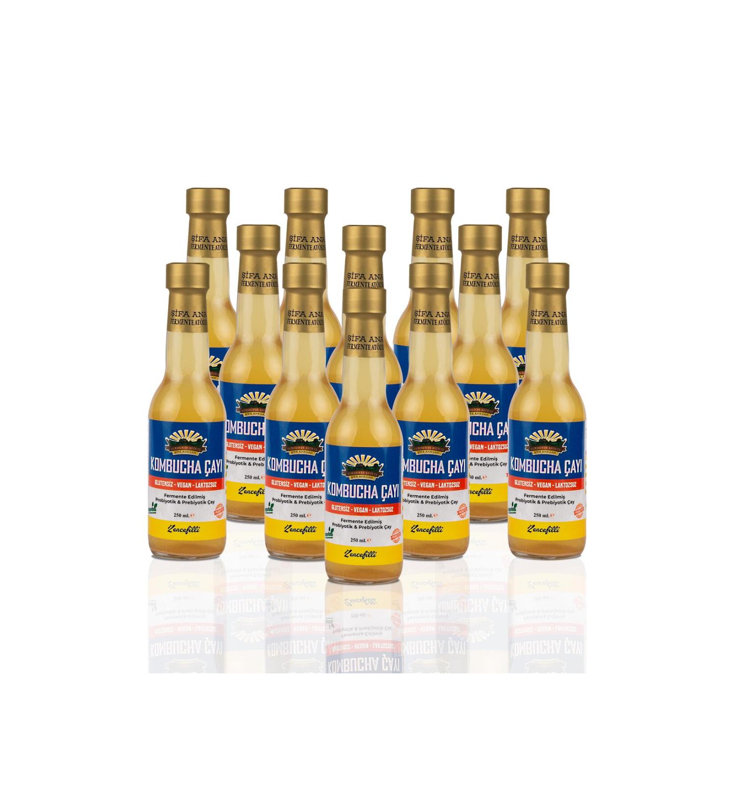 FERMENTE AT LYE 12 Ginger Kombucha (250ml.) in Glass Bottle