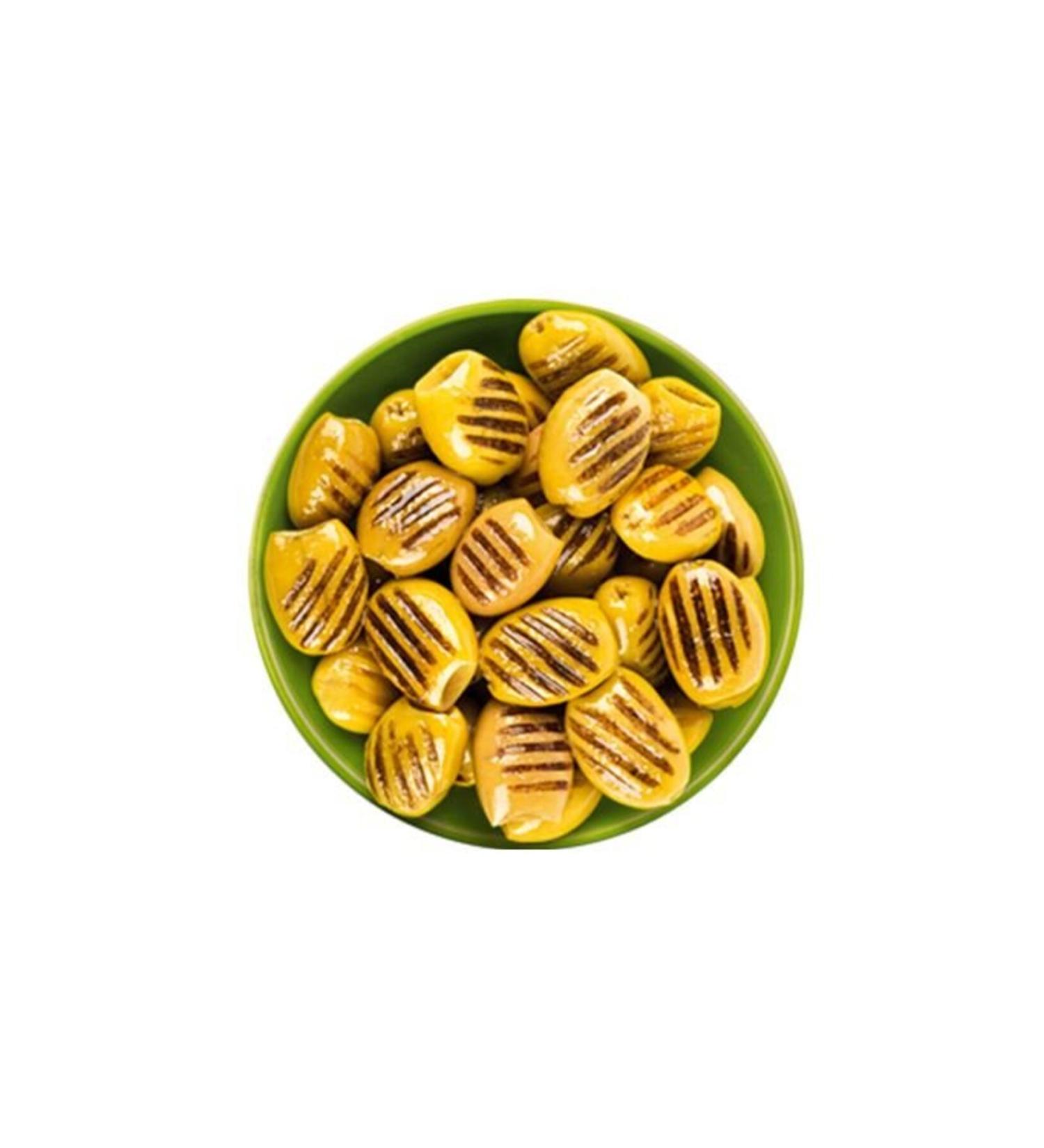 Teksen Grilled Green Olives Glass Jar-200G