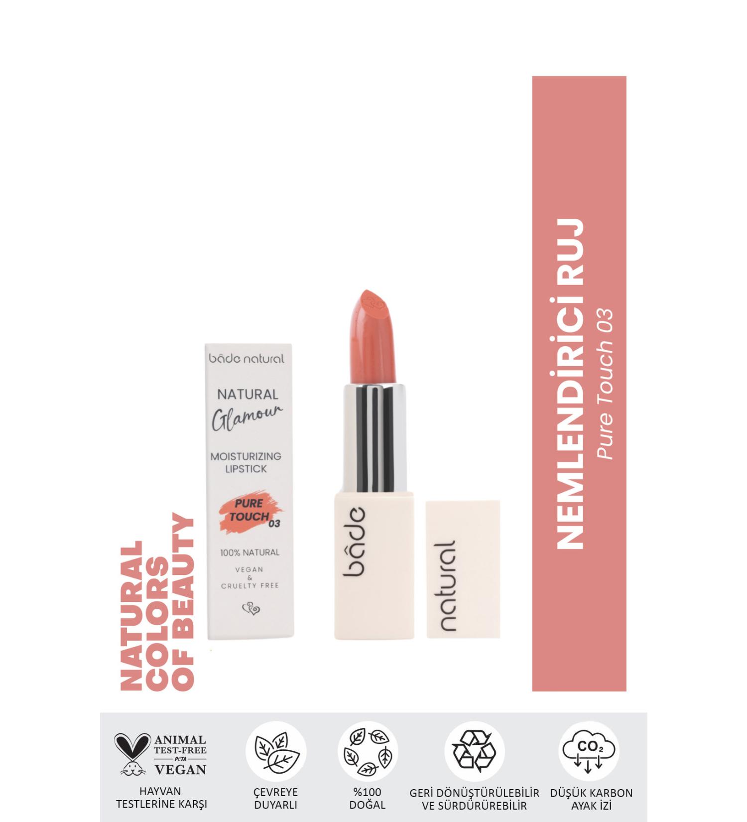 Bade Natural Moisturizing Lipstick Pure Touch 03 0 Natural