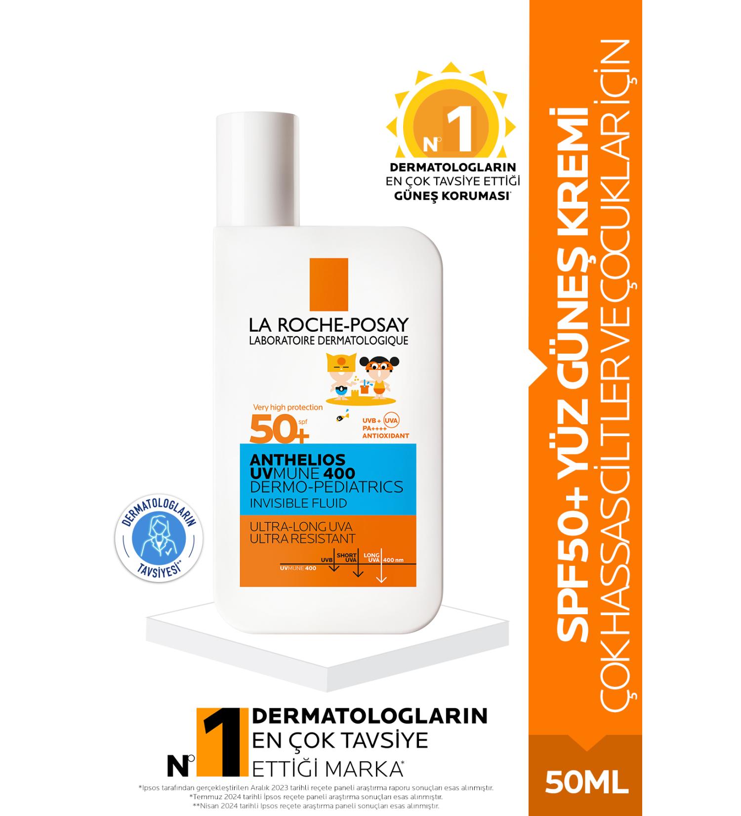 La Roche Posay Anthelios Dermo Pediatrics Uvmune 400 Invisible Fluid Face Sun Cream Spf 50+ 50 ml