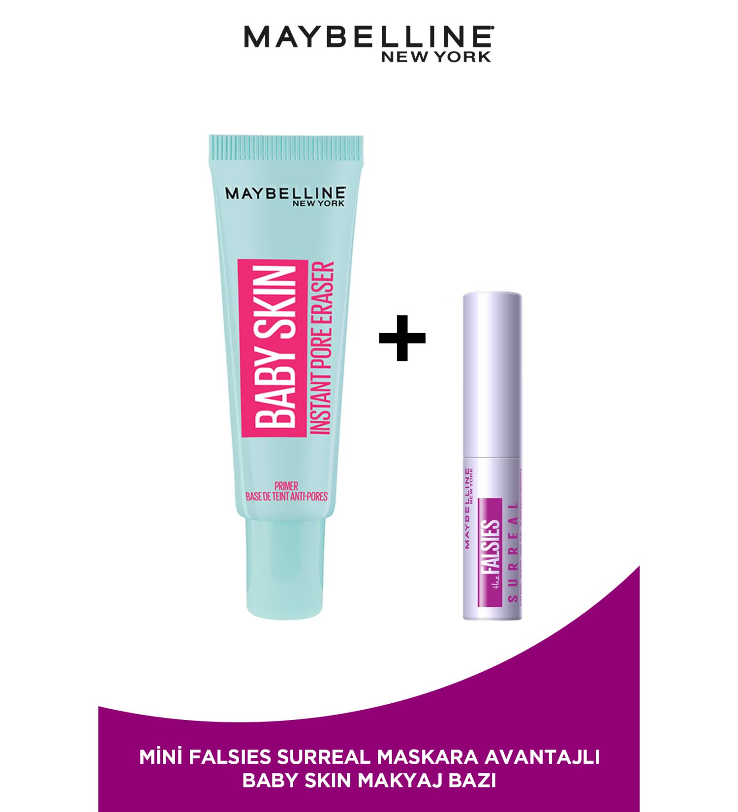 Maybelline New York Baby Skin Pore Concealing Makeup Base 22mL + Mini Falsies Surreal Mascara - Buy Online on GoSupps.com