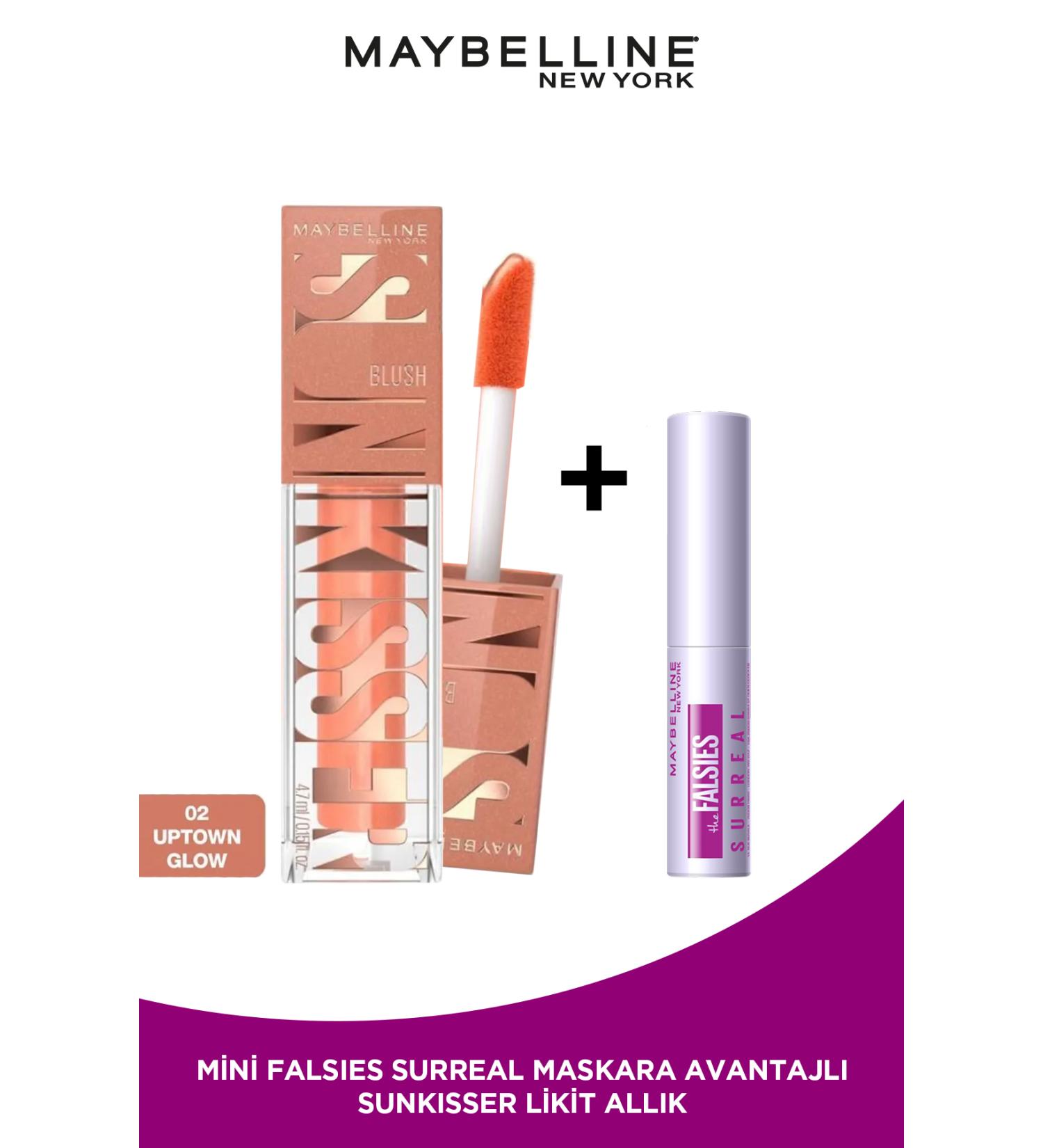 Maybelline New York Sunkisser Liquid Blush - 02 Uptown Glow & Mini Falsies Surreal Mascara 4.7 ML Makeup Set - Buy Online on GoSupps.com